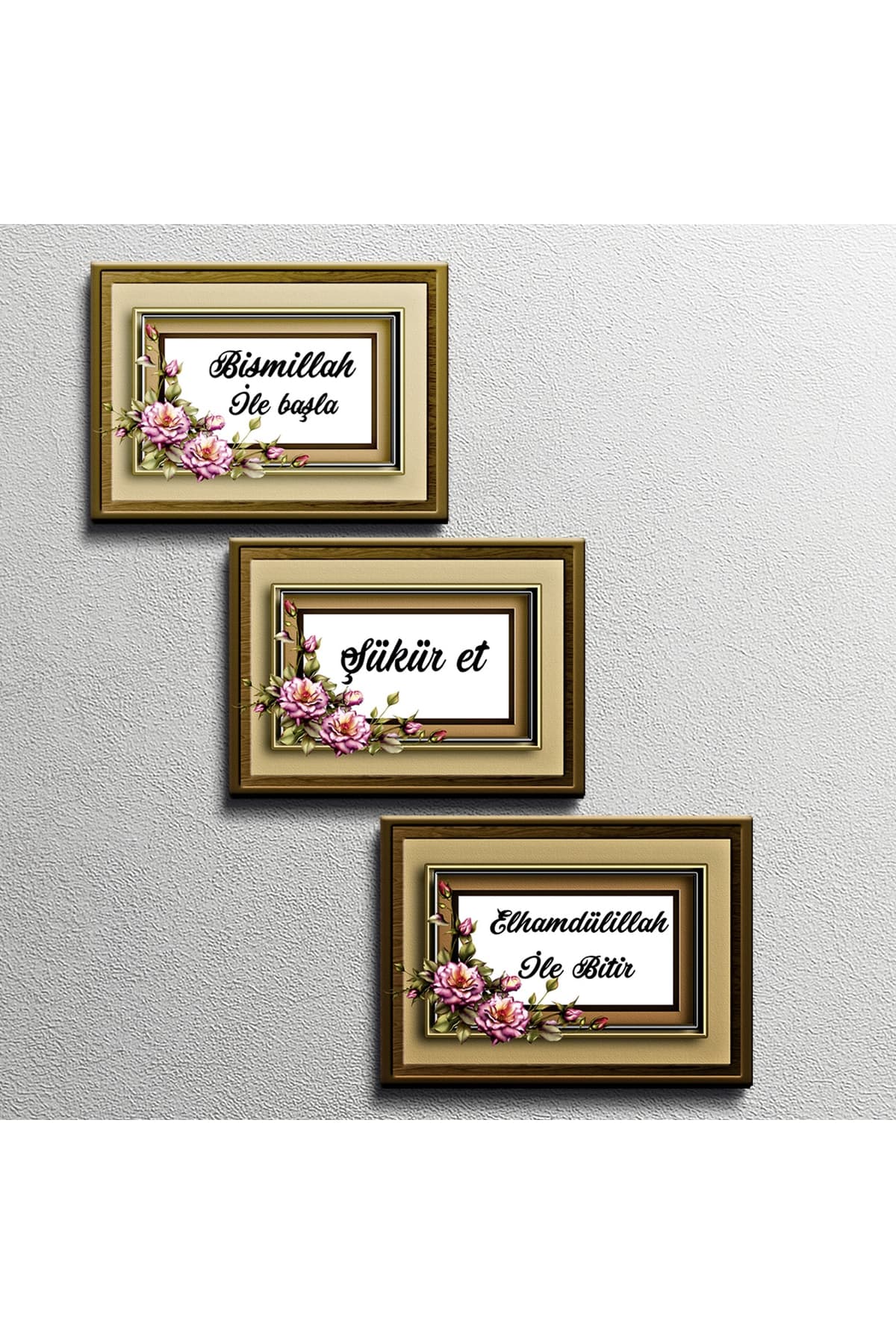 Otantik Hediyelik 3 Lü Bismillah -şükür -elhamdülillah Set