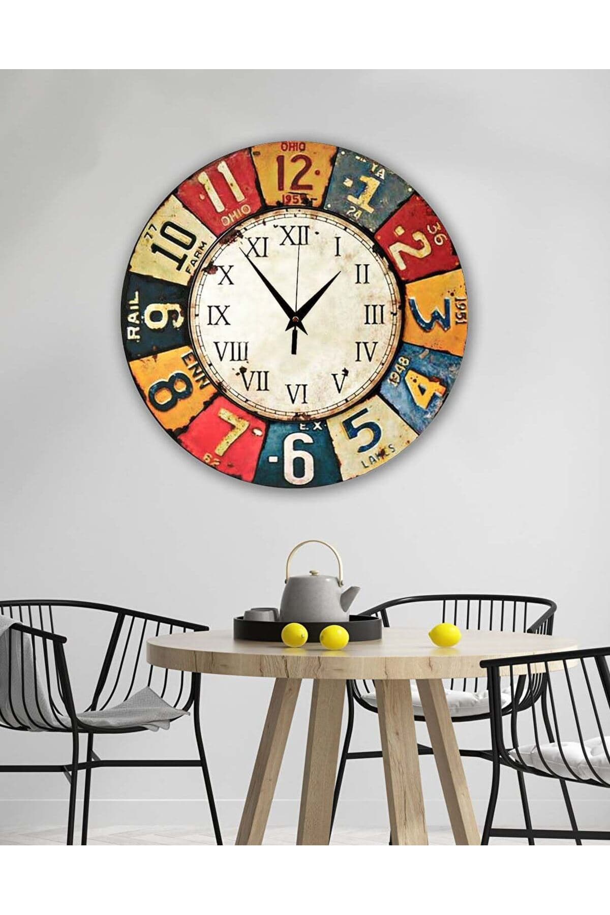 Retro Tasarımlı Duvar Saati 35X35 CM