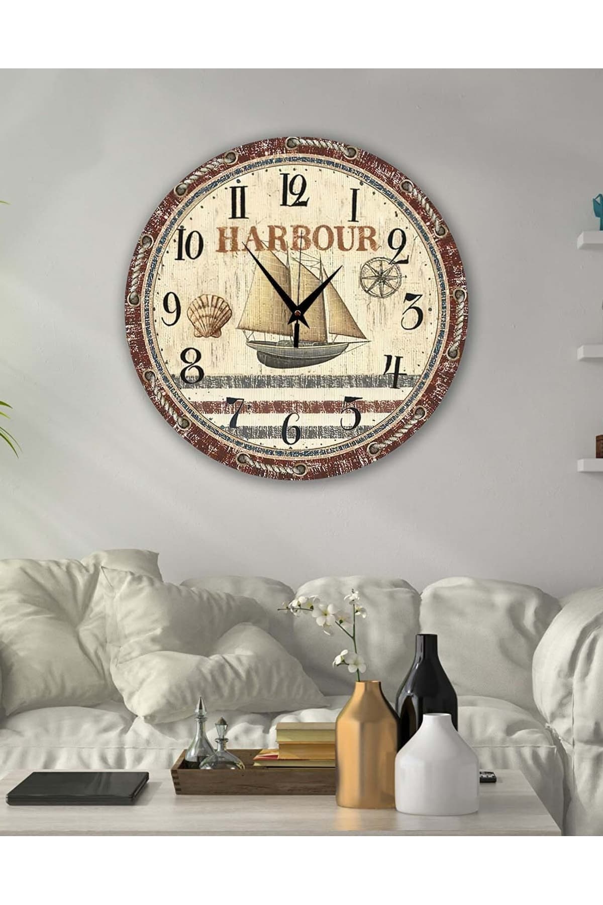 bilge Retro Tasarımlı Duvar Saati 35 x 35 CM