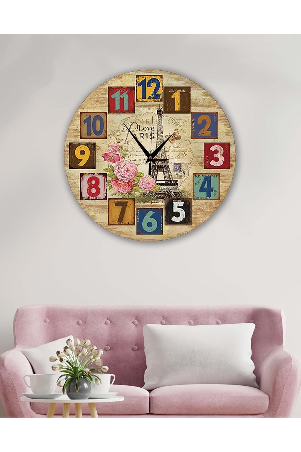 bilge Retro Tasarımlı Duvar Saati 35 x 35 CM