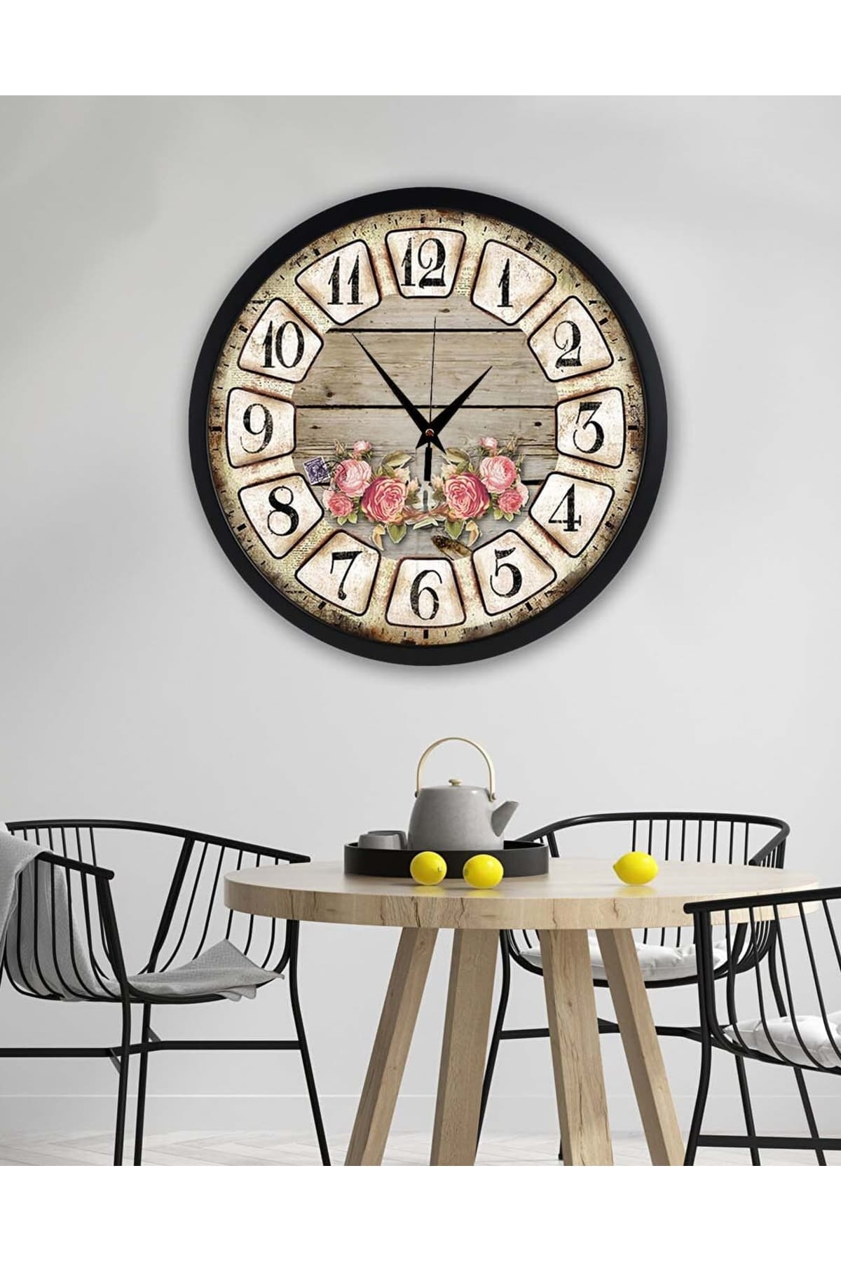 bilge Retro Tasarımlı Duvar Saati 35 x 35 CM