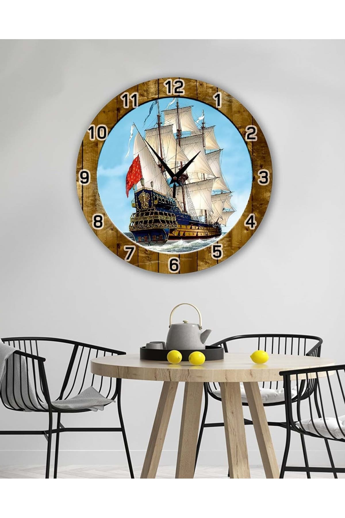 bilge Retro Tasarımlı Duvar Saati 35 x 35 CM