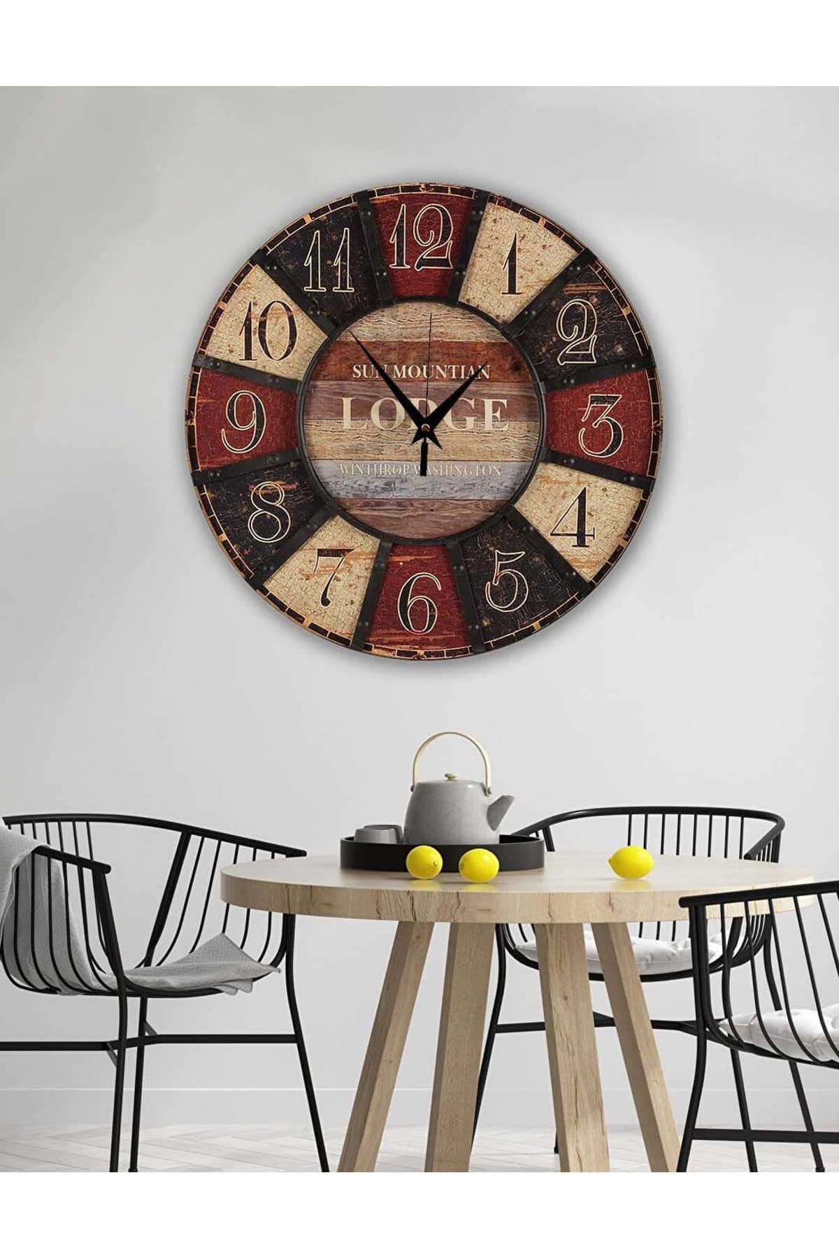 bilge Retro Tasarımlı Duvar Saati 35 x 35 CM
