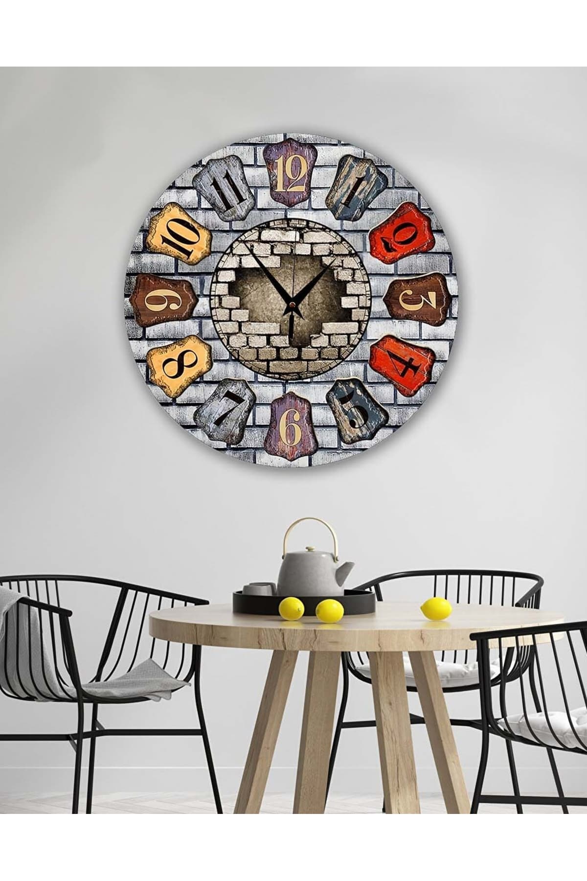 bilge Retro Tasarımlı Duvar Saati 35 x 35 CM