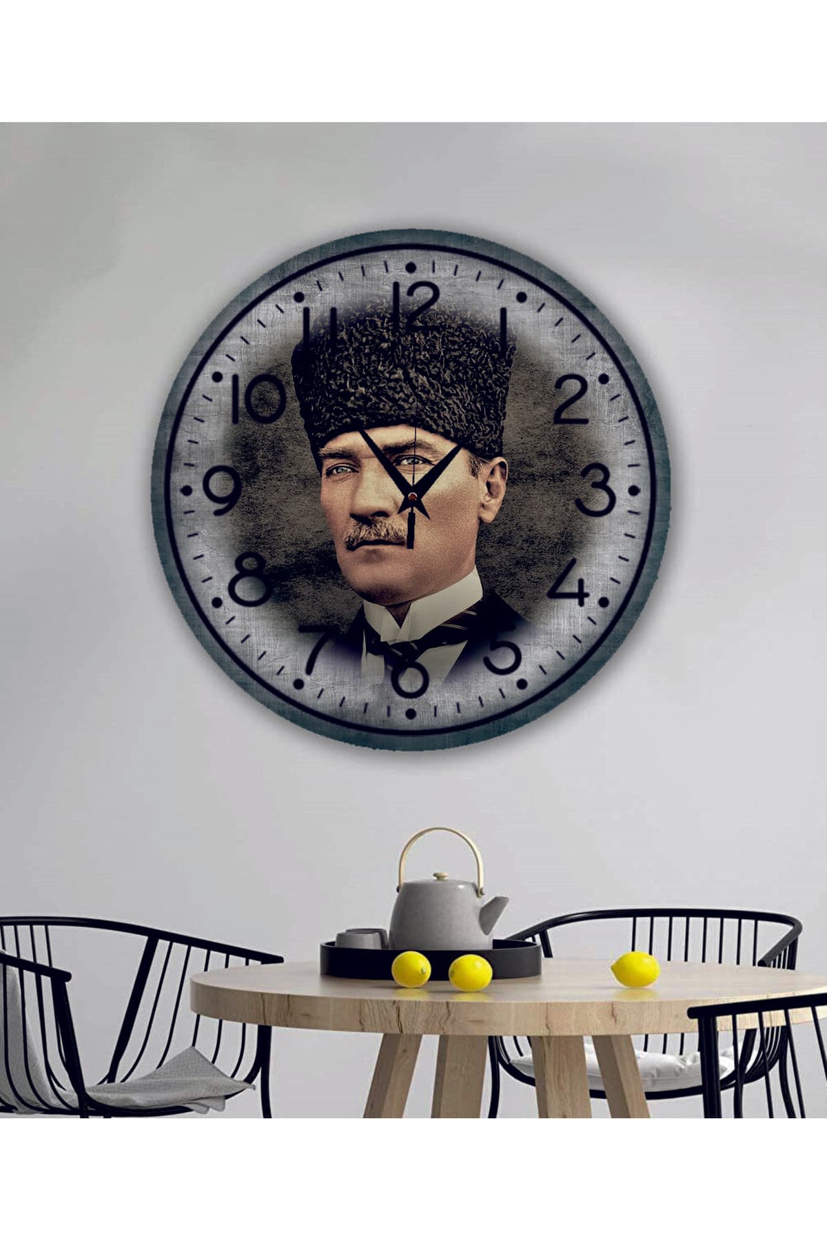 bilge Tasarım ATATÜRK temalı Duvar Saati 35 x 35 CM