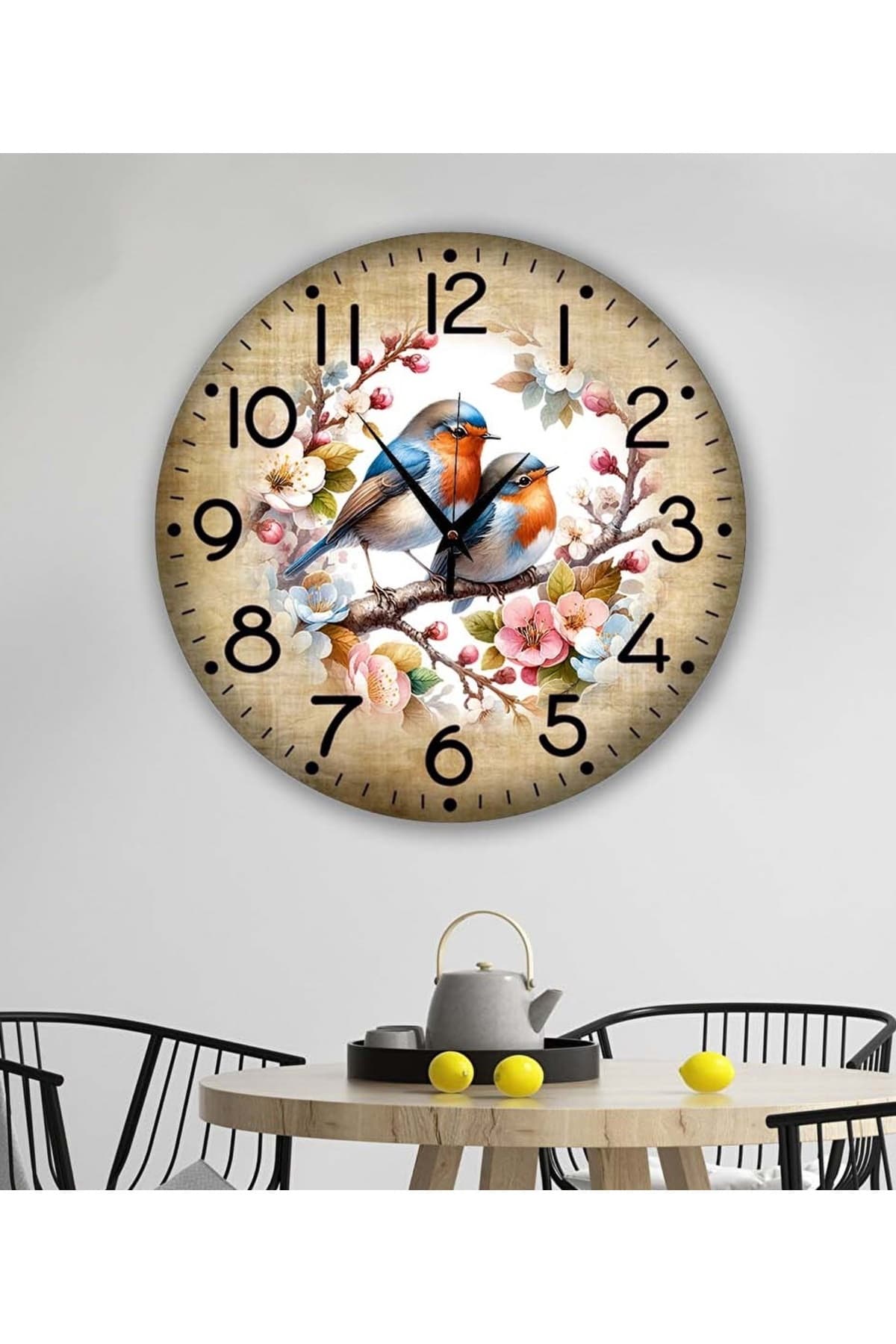 bilge Tasarım retro harita detaylı Duvar Saati 35 x 35 CM
