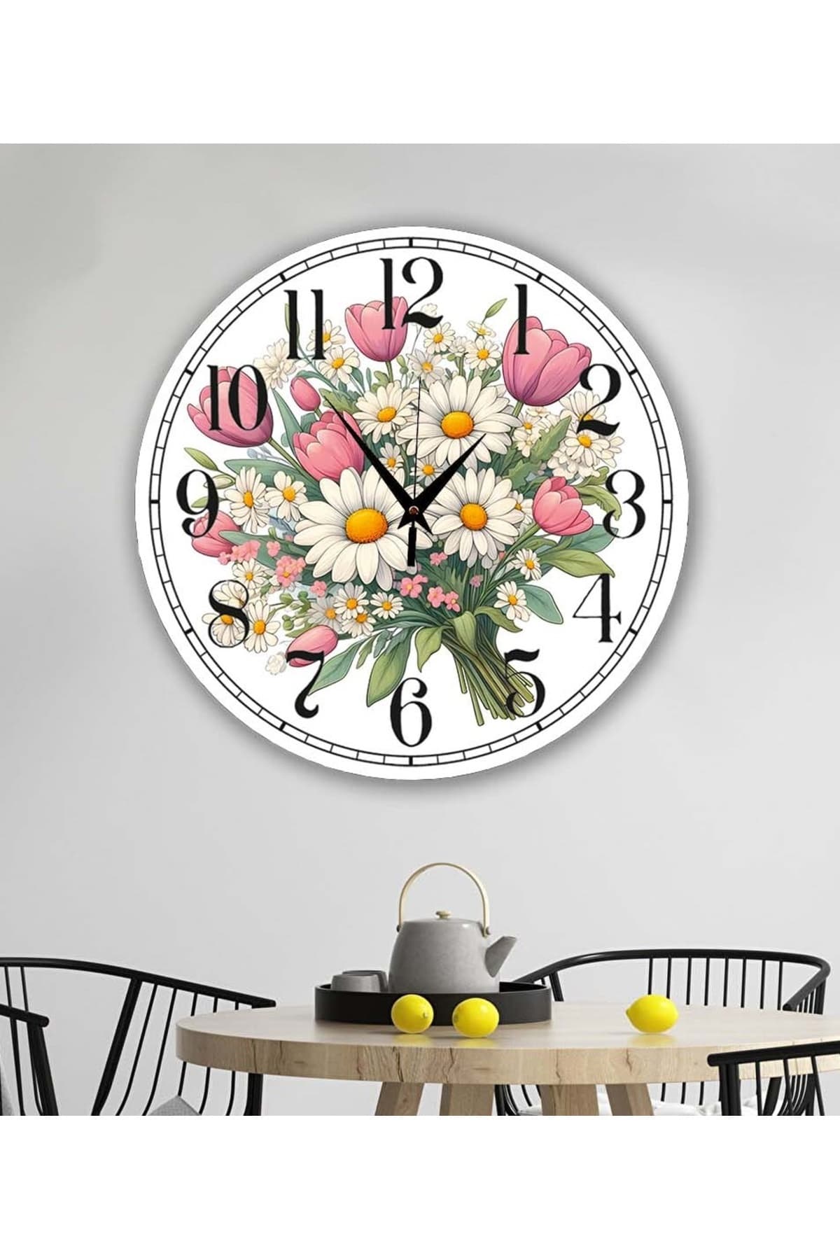 bilge Tasarım retro harita detaylı Duvar Saati 35 x 35 CM