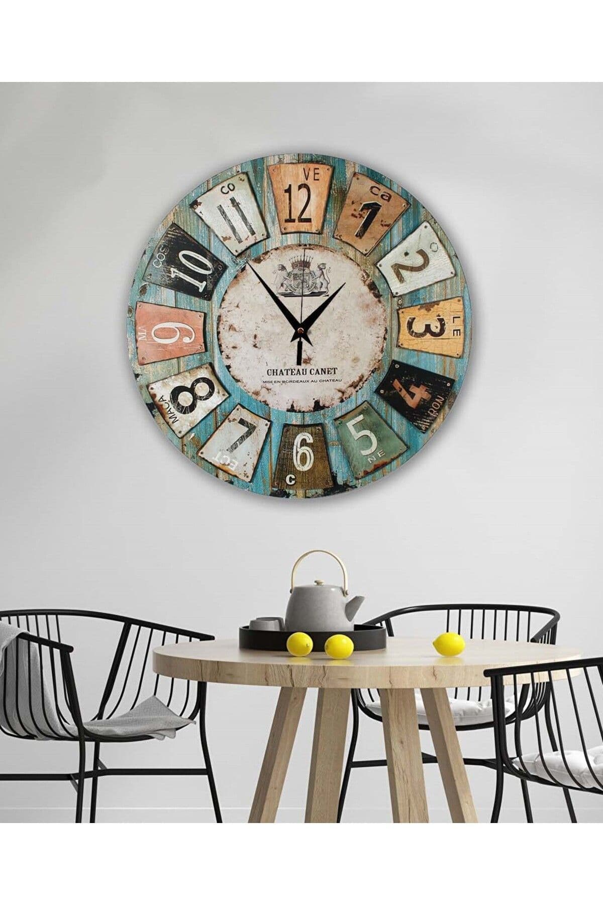 Bilge Retro Tasarımlı Duvar Saati 35x35cm