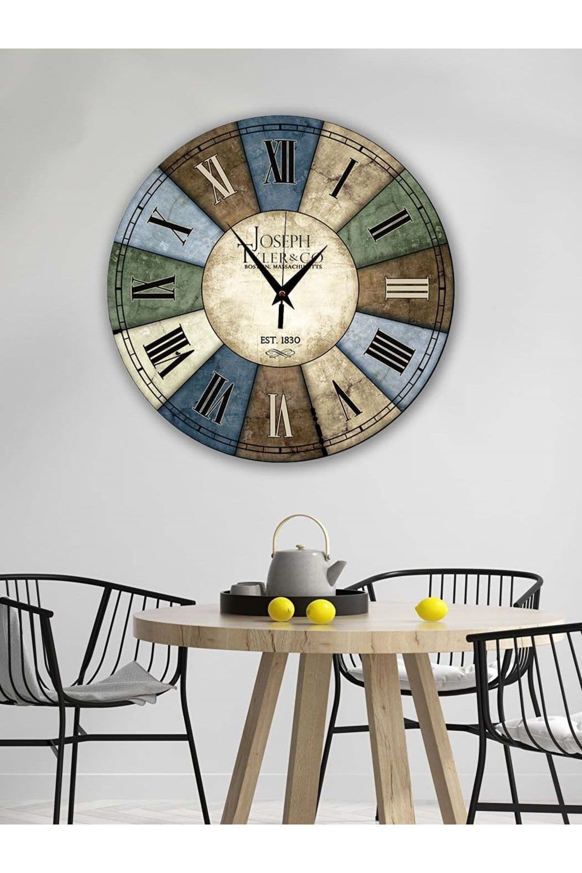 BİLGE LAZER Retro Tasarımlı Duvar Saati 35x35 Cm