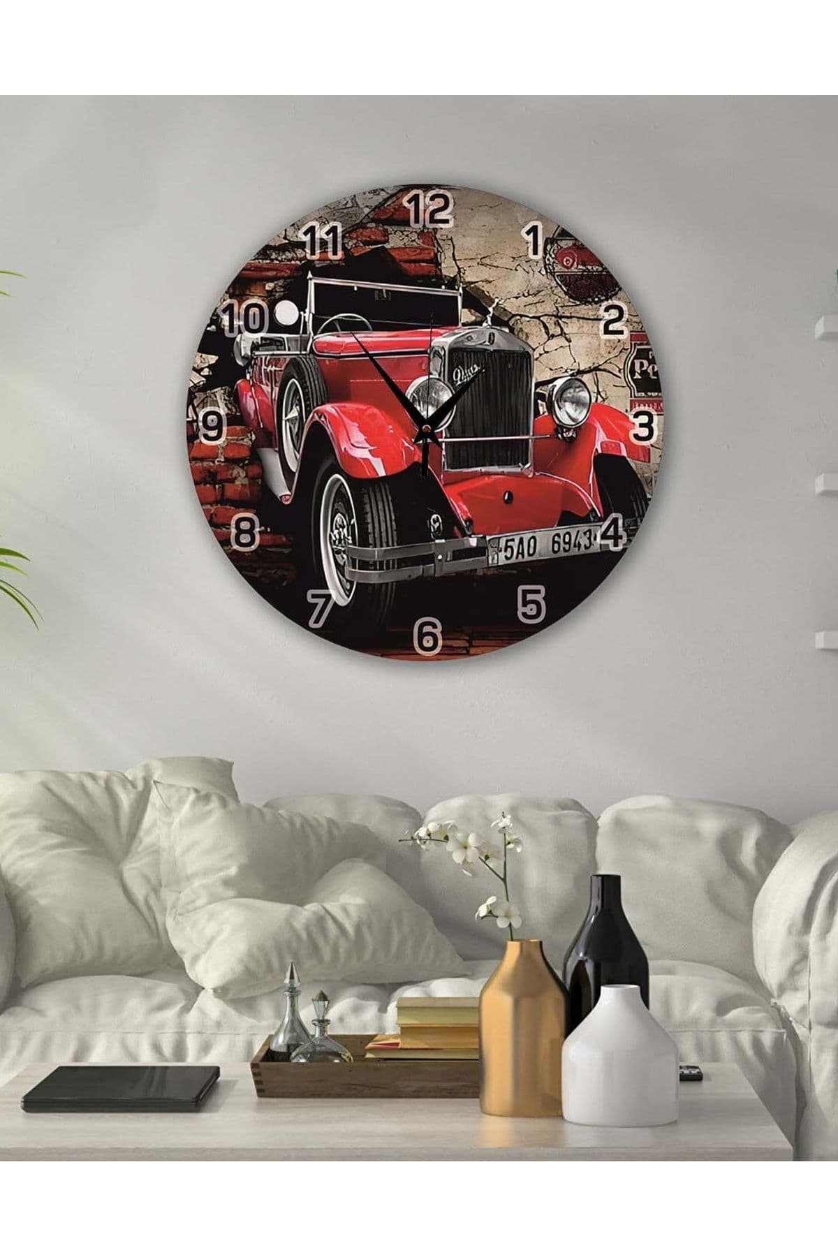 Retro Tasarımlı Duvar Saati 35X35 CM
