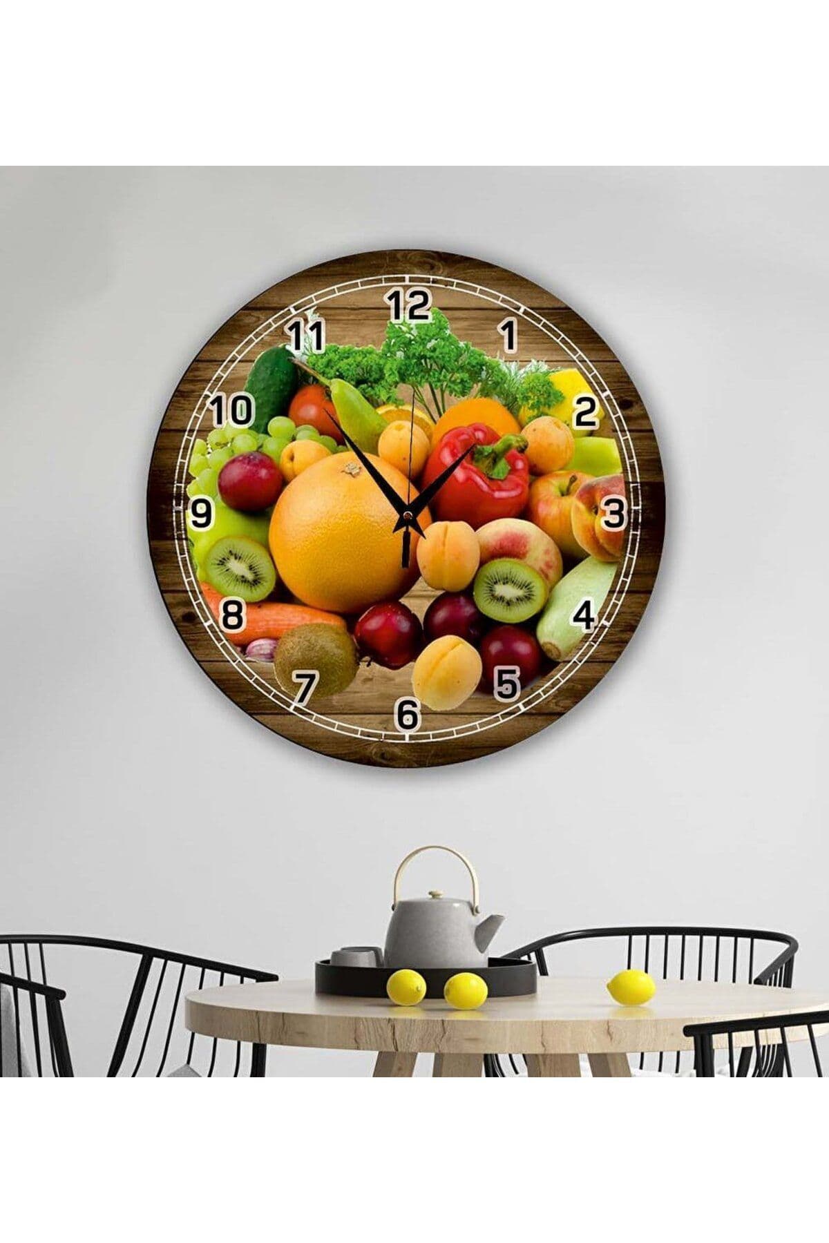 bilge Tasarım MUTFAK (kitchen) meyveli Duvar Saati 35 x 35 CM