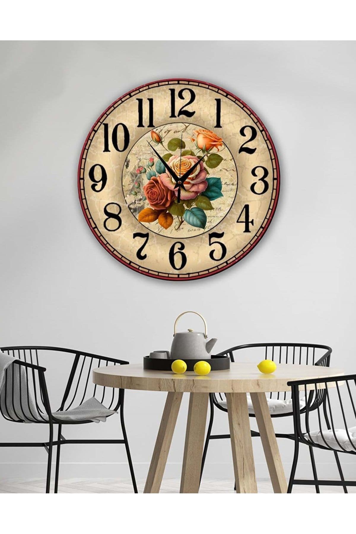 Retro Tasarımlı Duvar Saati 35X35 CM