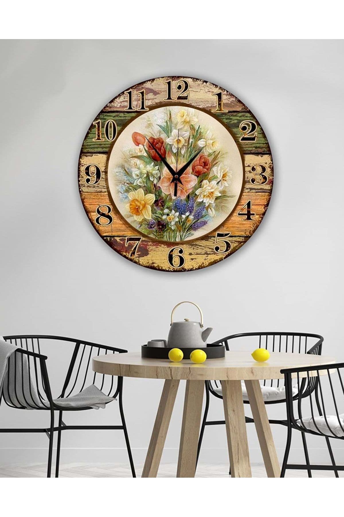 Retro Tasarımlı Duvar Saati 35X35 CM