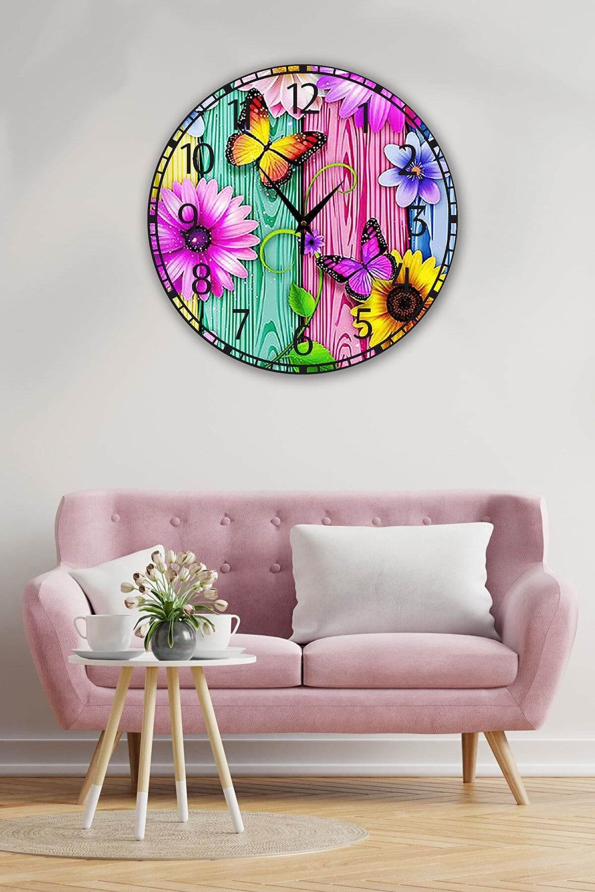 Retro Tasarımlı Duvar Saati 35x35 Cm
