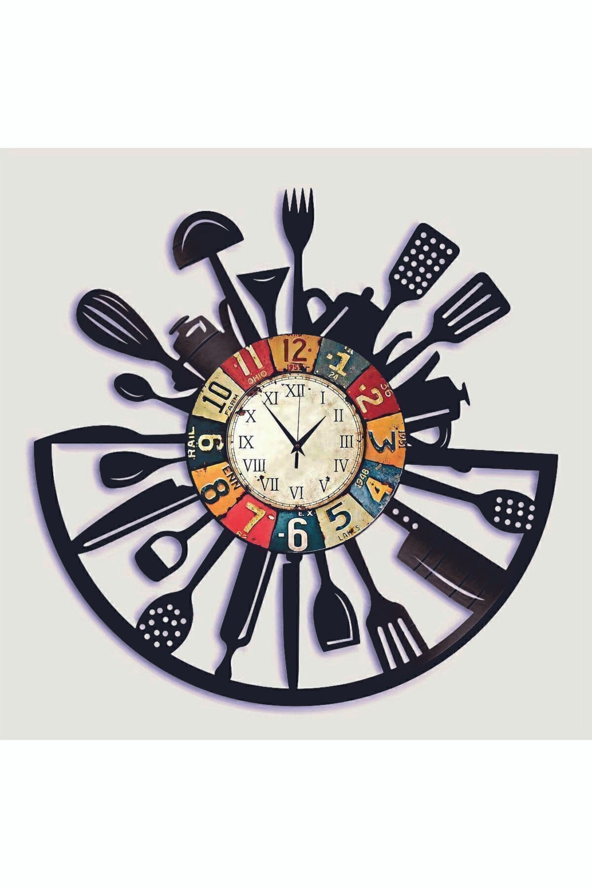 bilge Tasarım Mutfak ( kitchen ) Duvar Saati 40 x 40 CM