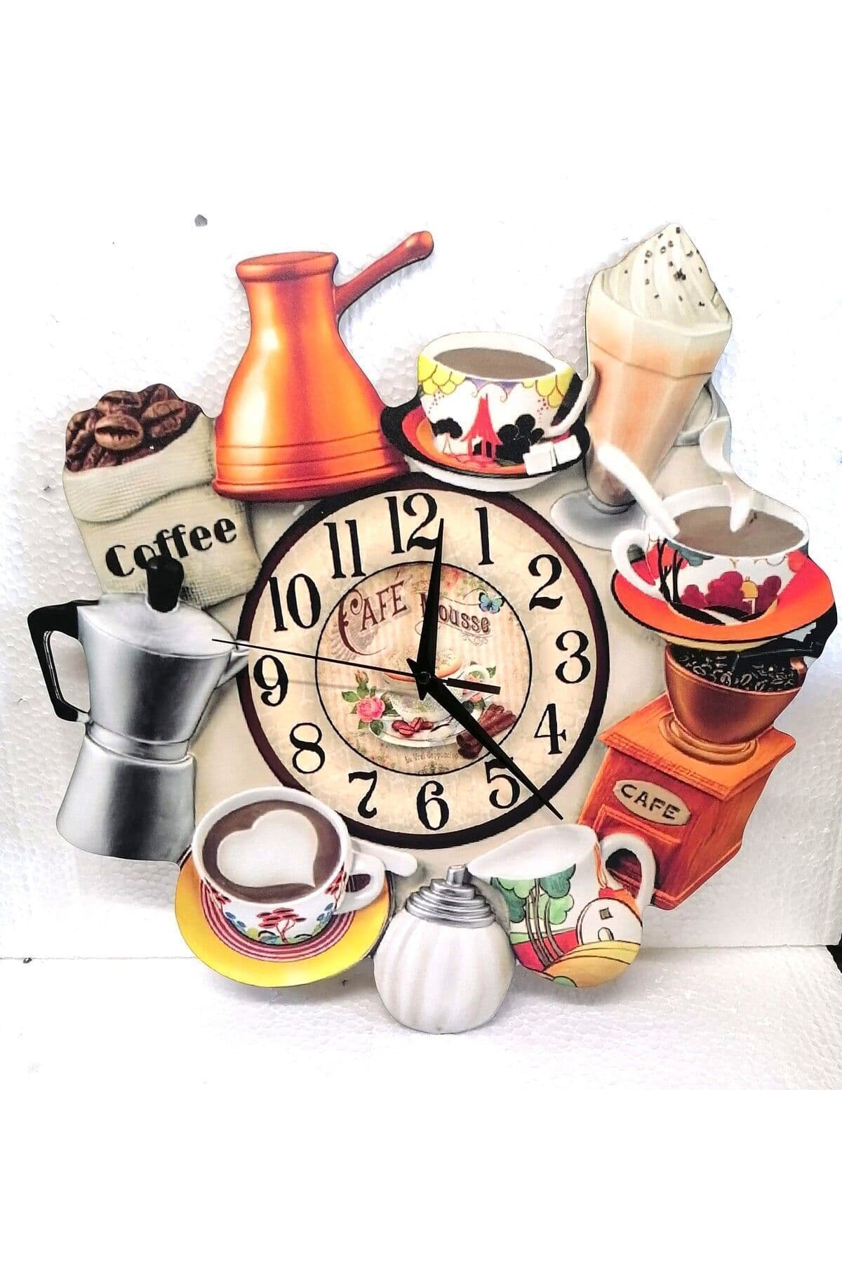 bilge Tasarım MUTFAK (kitchen) kahve cafe temalı Duvar Saati 40 CM