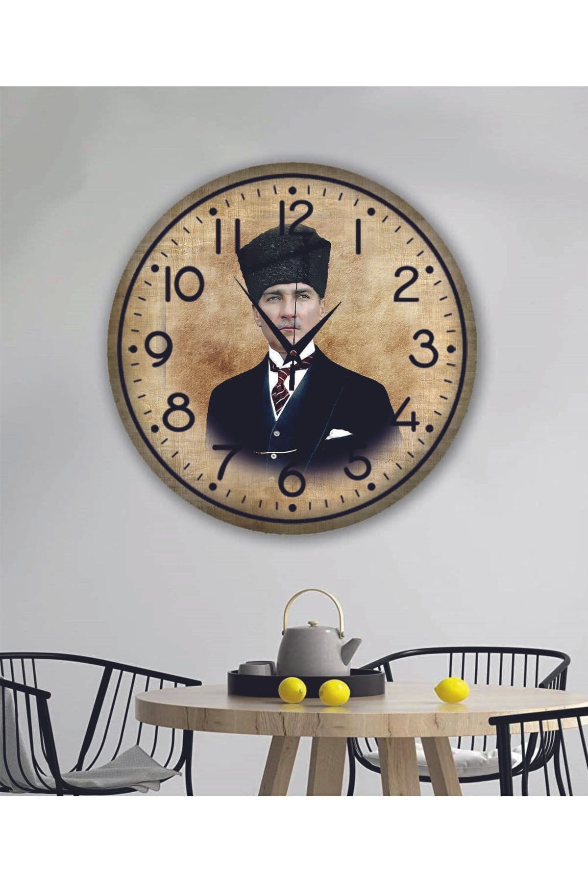 bilge Tasarım ATATÜRK temalı Duvar Saati 35 x 35 CM