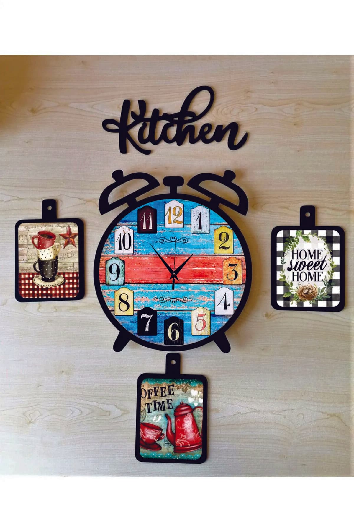 Bilge Ahşap Dekoratif Mutfak Saati (kitchen)