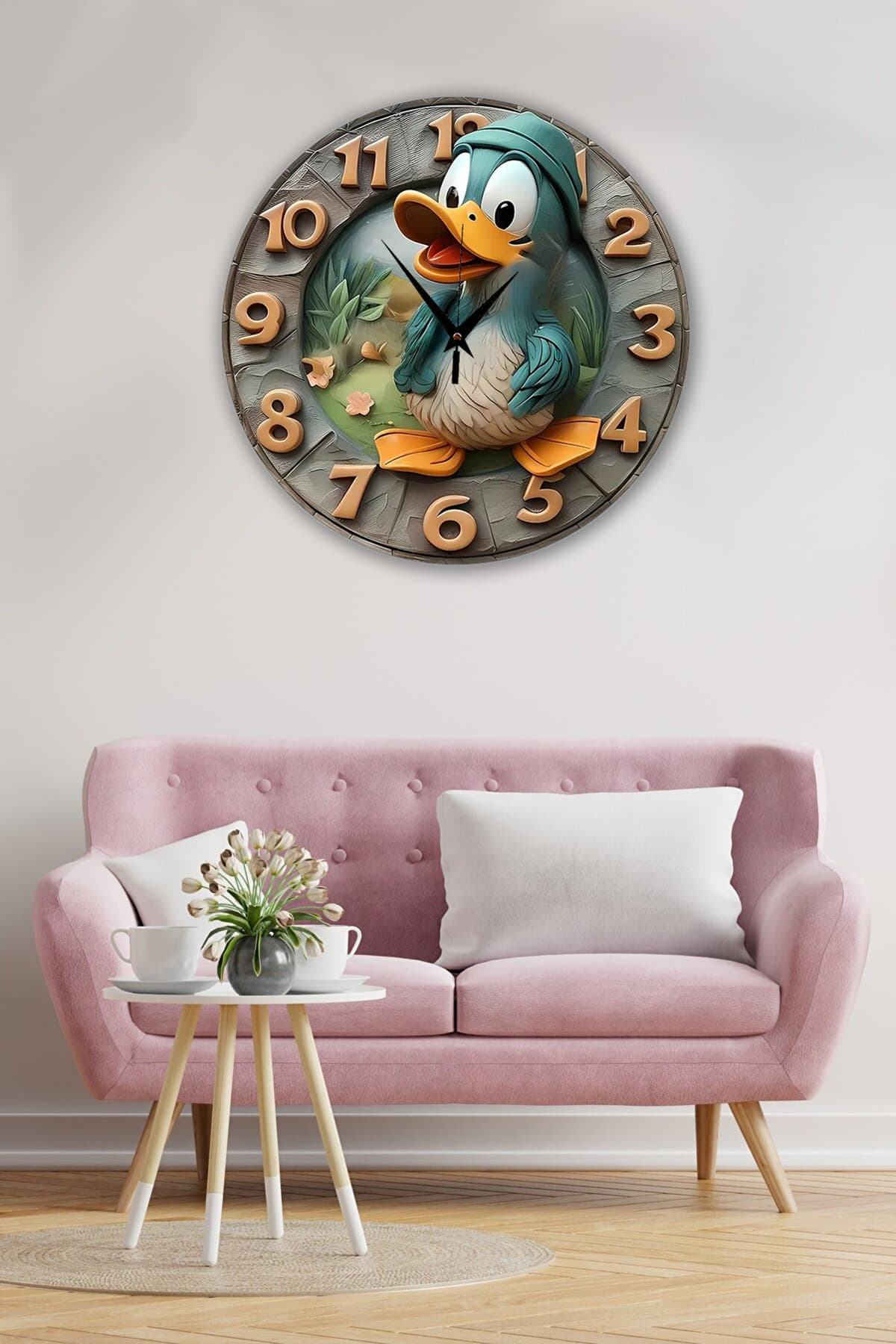 bilge Tasarım 2D GÖRÜNÜMLÜ Çocuk Odası Duvar Saati 30 x 30 CM