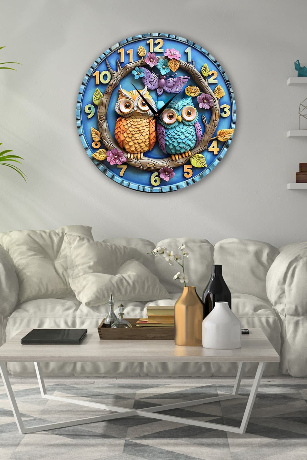 bilge Tasarım 2D GÖRÜNÜMLÜ Çocuk Odası Duvar Saati 30 x 30 CM