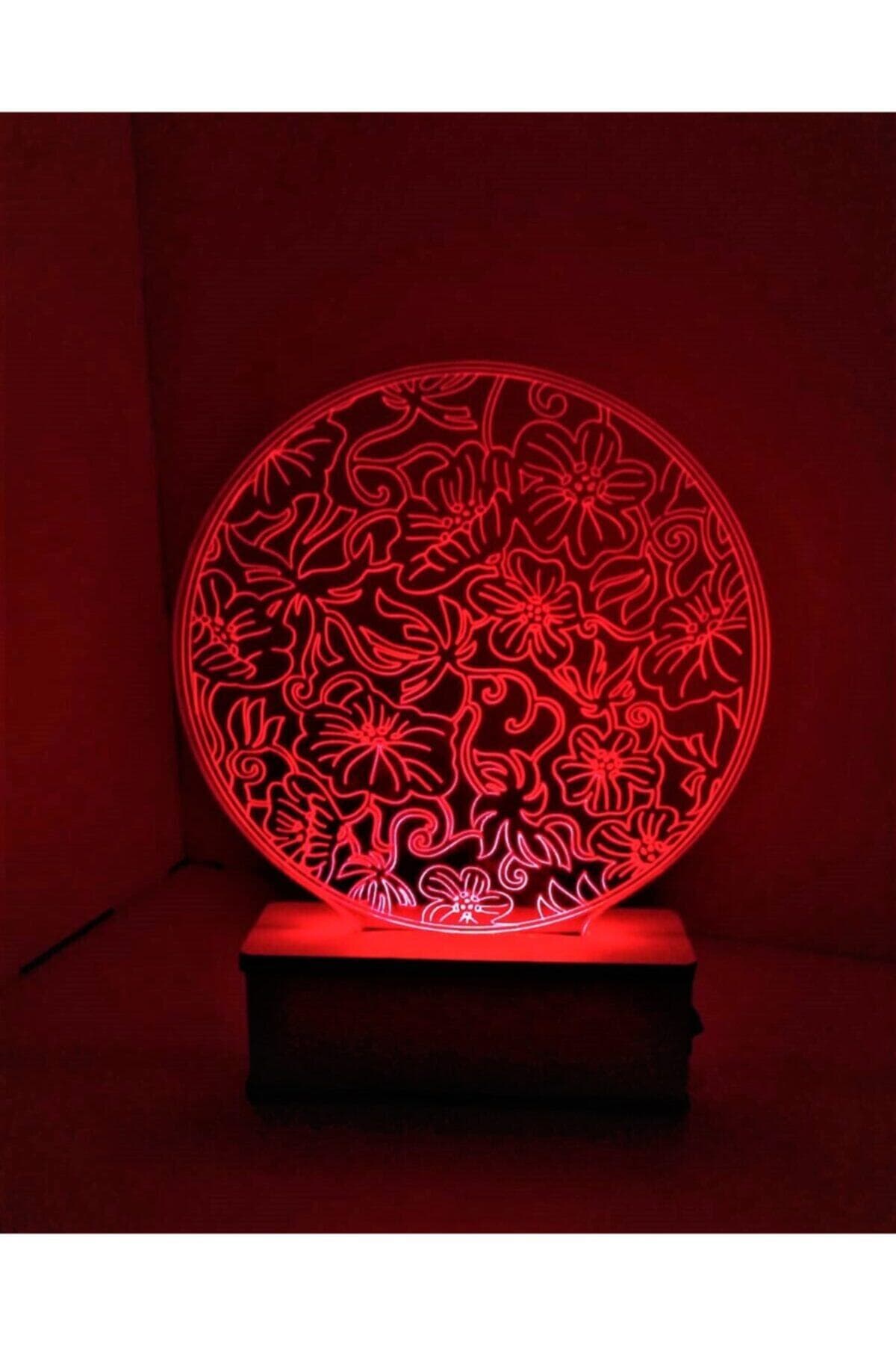 3d Led Gece Lambası Sevgiliye Hediye Masa Lambası Çiçekli