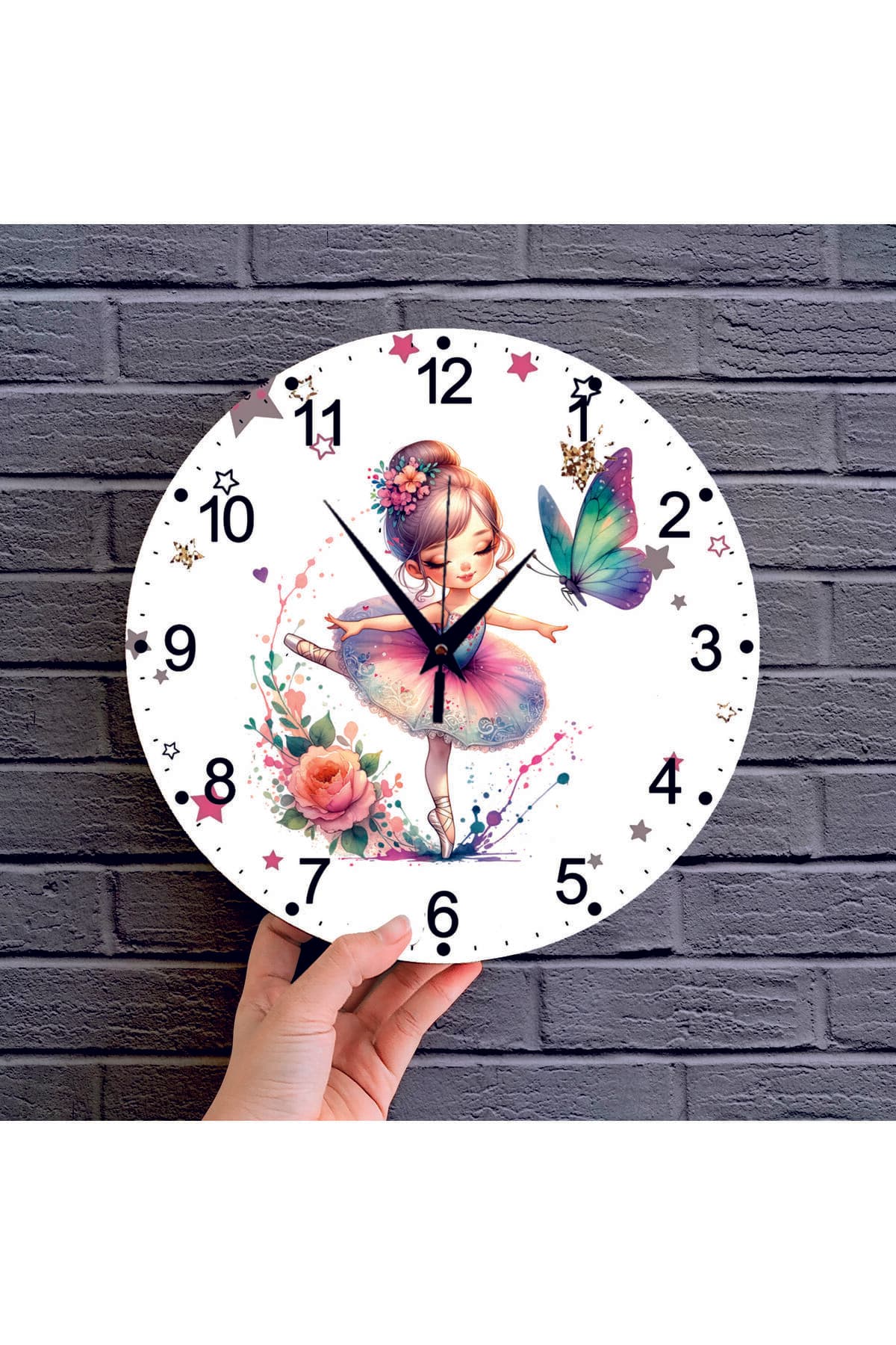 bilge Tasarım BASKILI ÇOCUK ODASI Duvar Saati 30 x 30CM