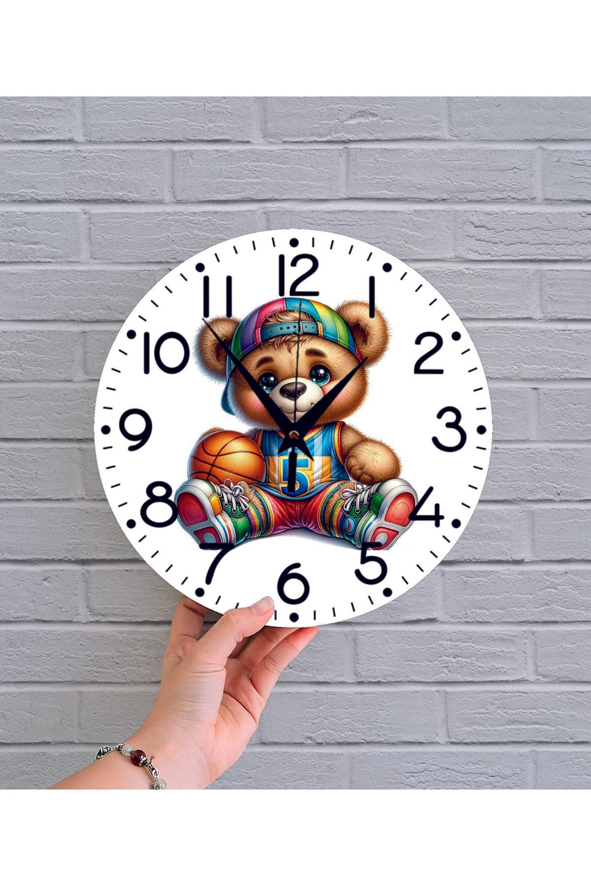 bilge Tasarım BASKILI ÇOCUK ODASI Duvar Saati 30 x 30CM