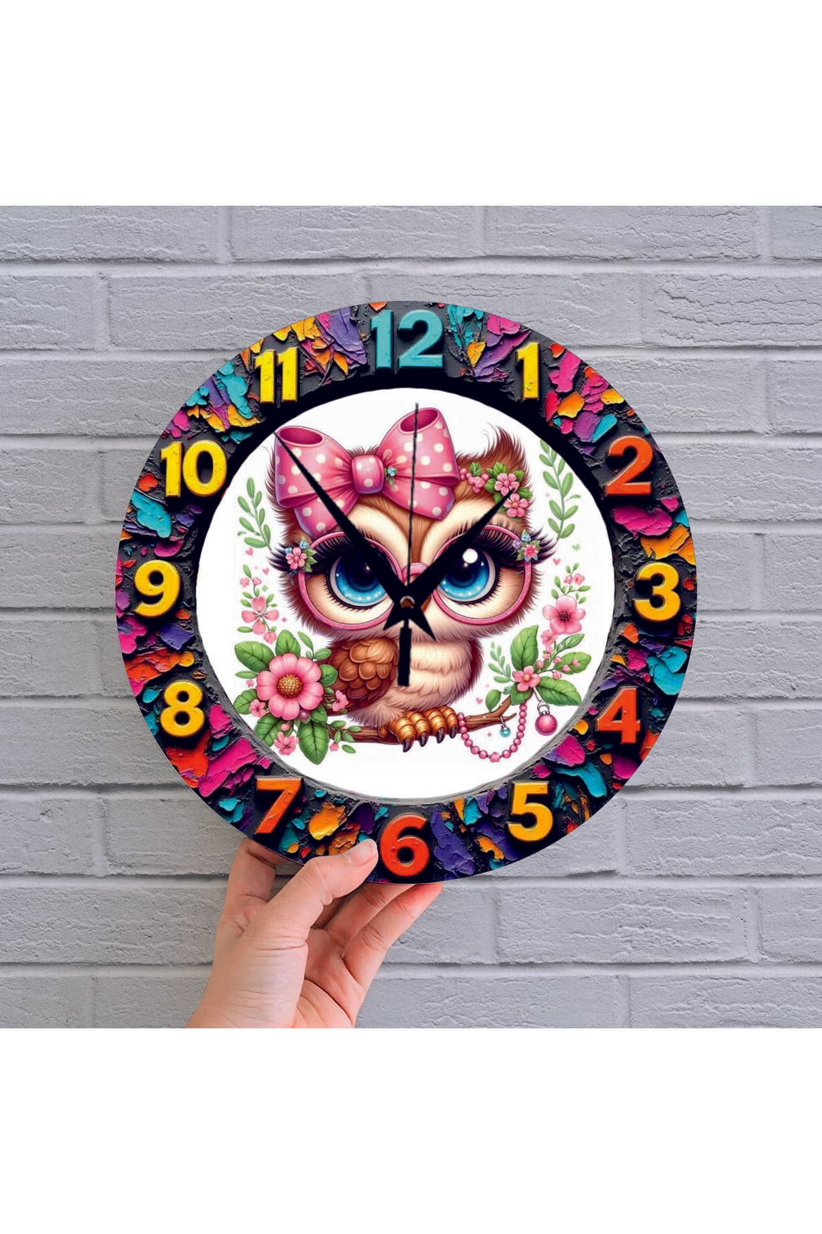 bilge Tasarım 2D GÖRÜNÜMLÜ BASKILI ÇOCUK ODASI Duvar Saati 30 x 30CM