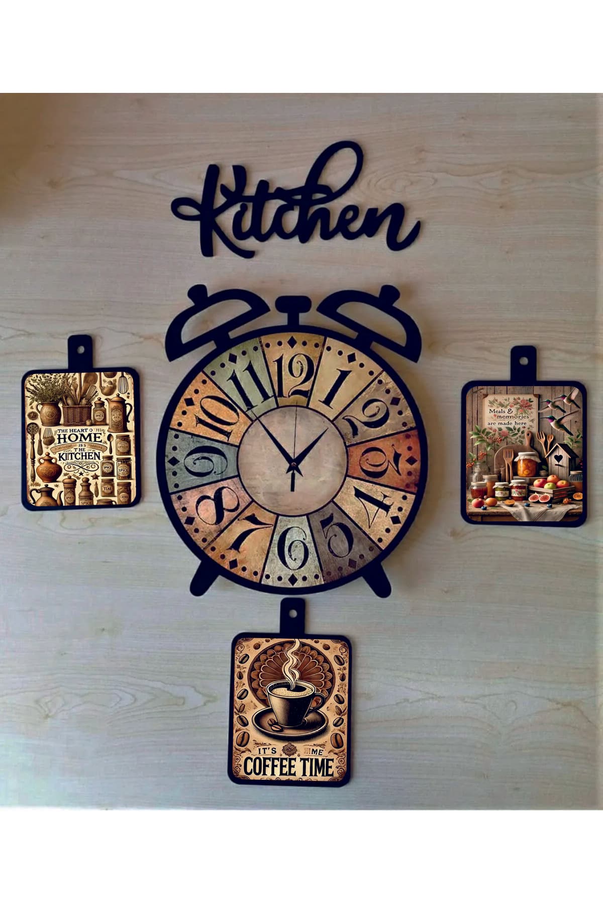 Bilge Ahşap Dekoratif Mutfak Saati (kitchen)
