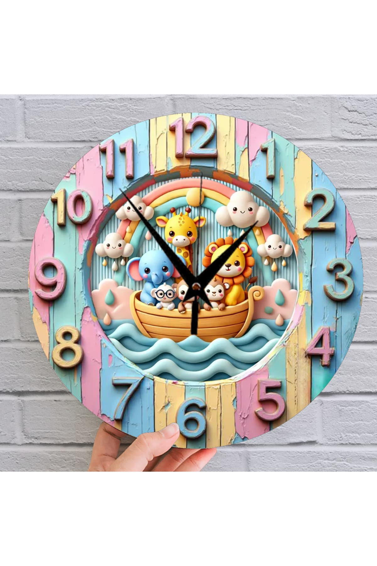 bilge Tasarım 2D GÖRÜNÜMLÜ BASKILI ÇOCUK ODASI Duvar Saati 30 x 30CM