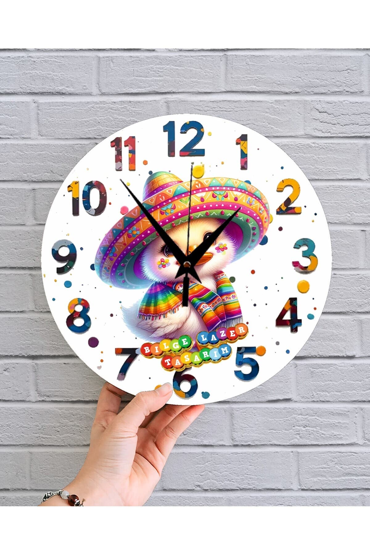 bilge Tasarım Çocuk Odası Duvar Saati 30 x 30 CM