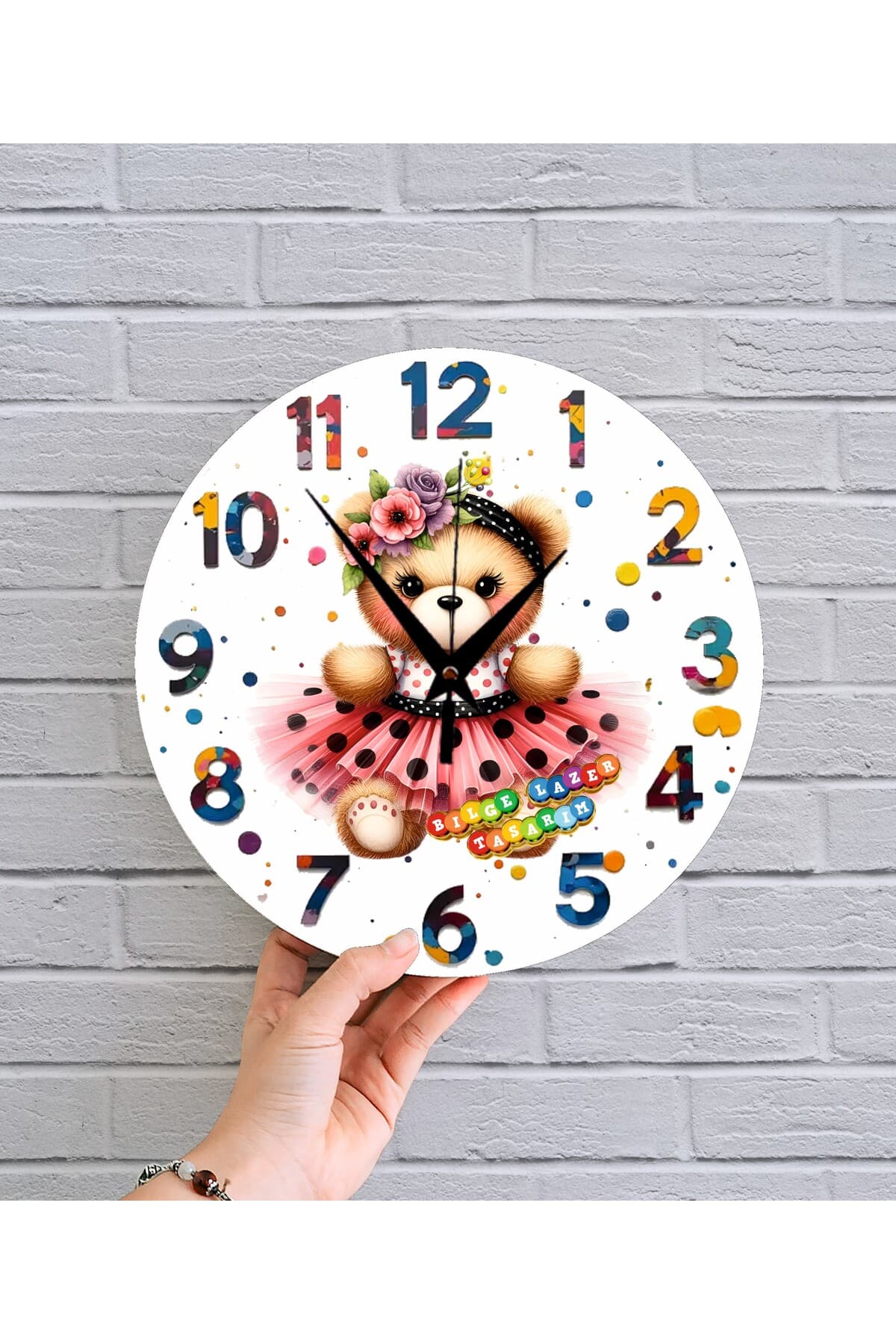 bilge Tasarım Çocuk Odası Duvar Saati 30 x 30 CM