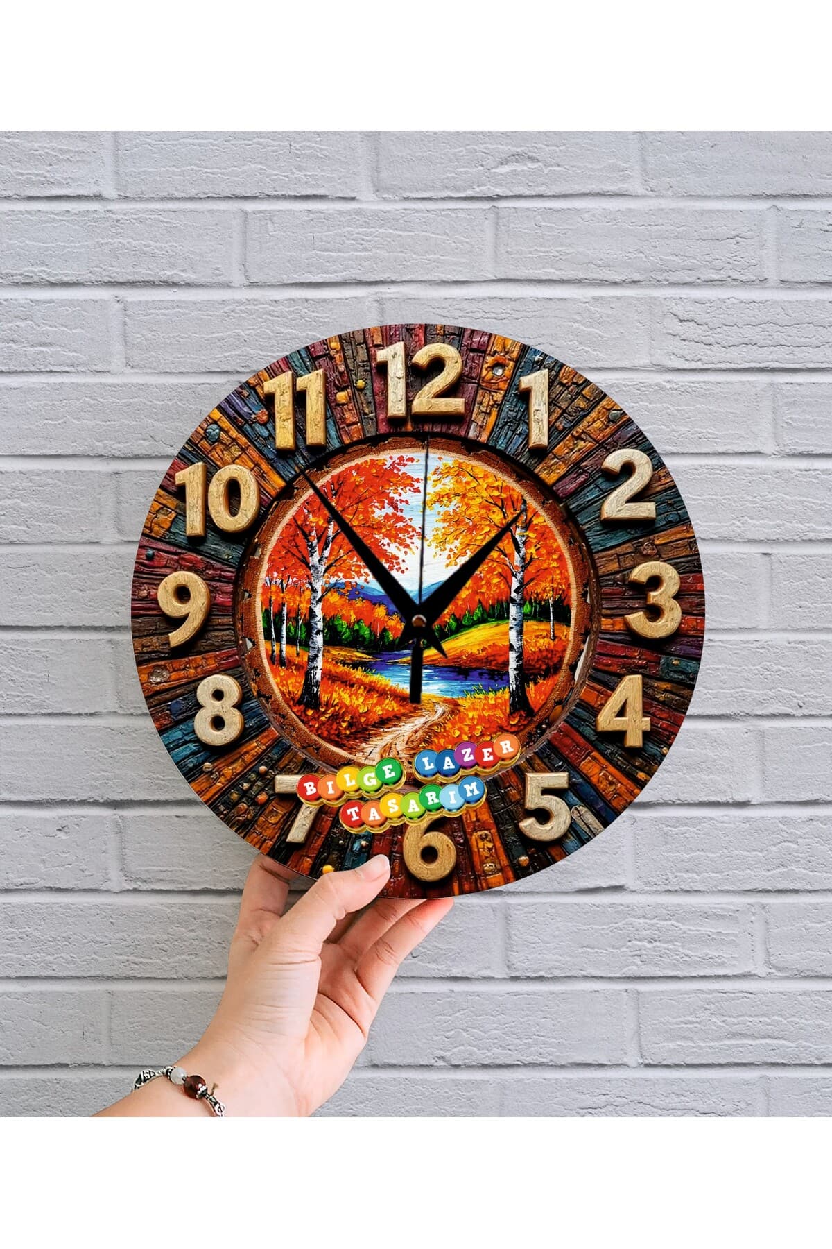 bilge Tasarım retro Duvar Saati 35 x 35 CM