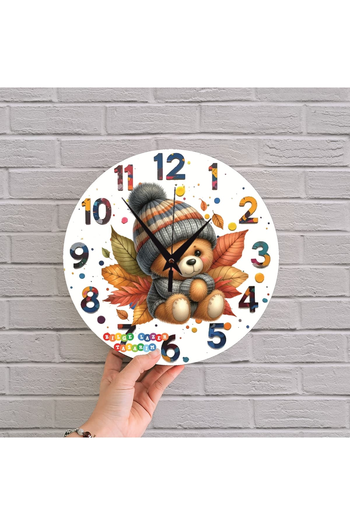 bilge Tasarım Çocuk Odası Duvar Saati 30 x 30 CM