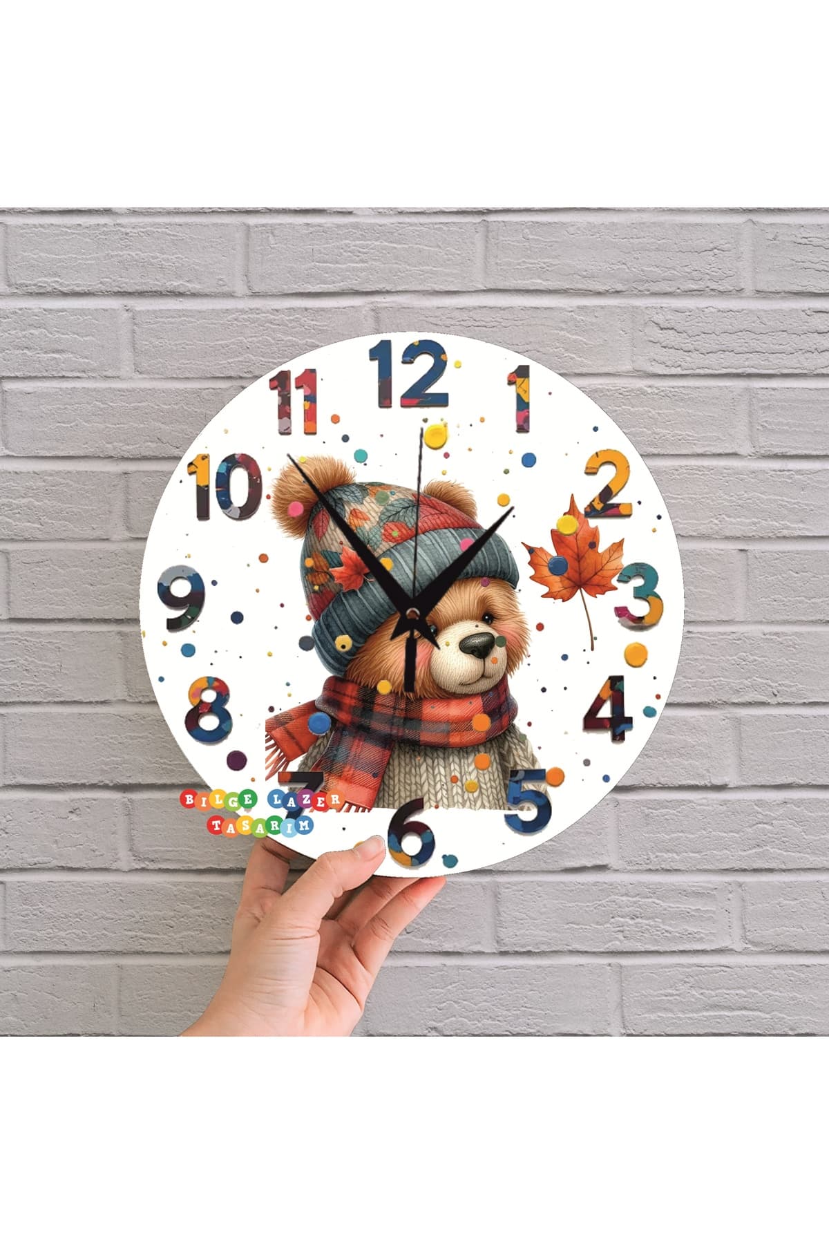 bilge Tasarım Çocuk Odası Duvar Saati 30 x 30 CM