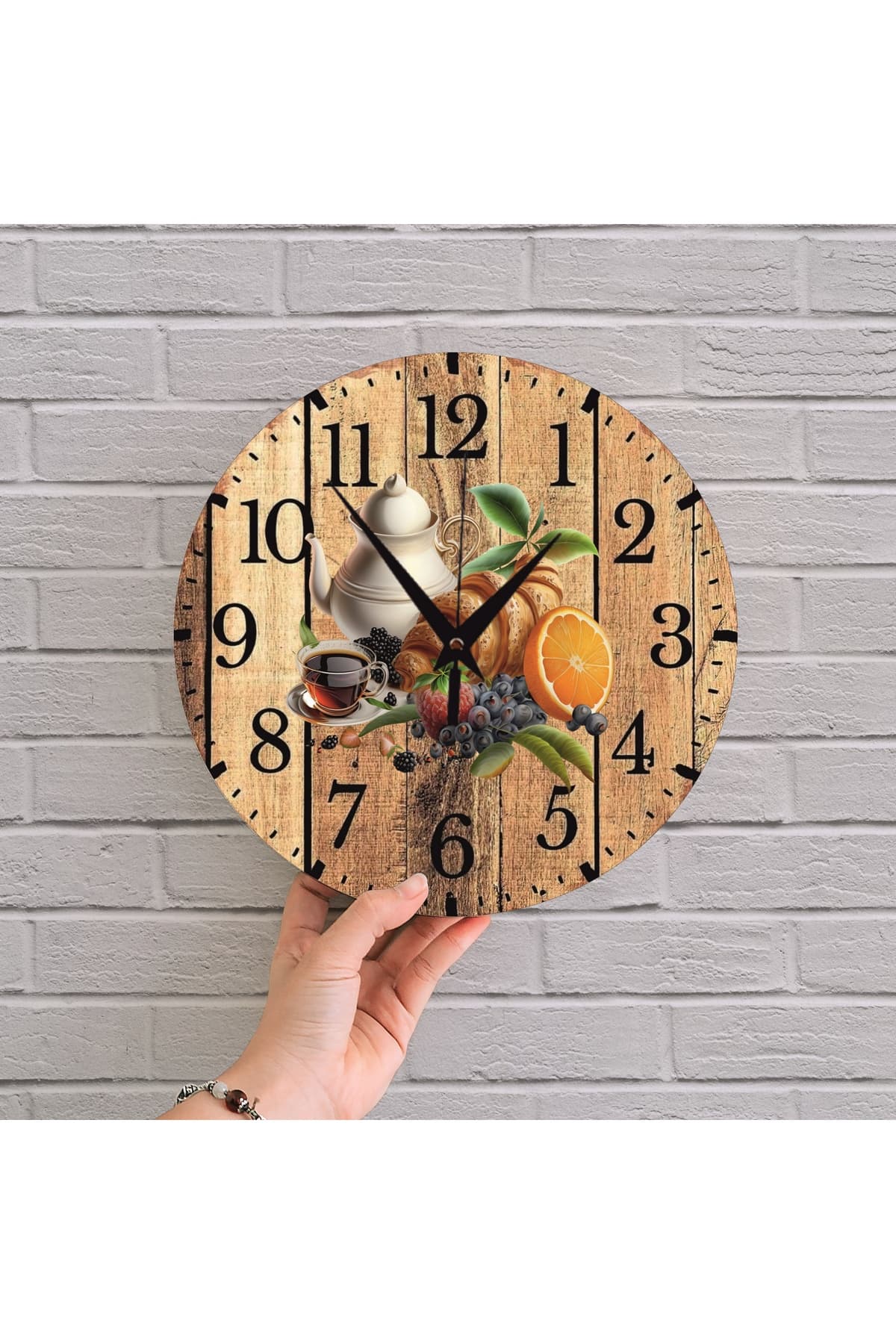 bilge Tasarım 2D GÖRÜNÜMLÜ MUTFAK Duvar Saati 35 x 35 CM - Detay