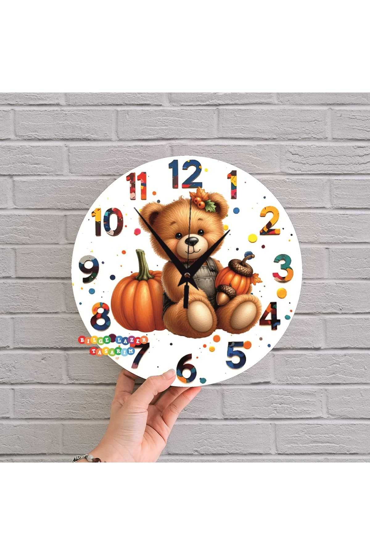 bilge Tasarım Çocuk Odası Duvar Saati 30 x 30 CM