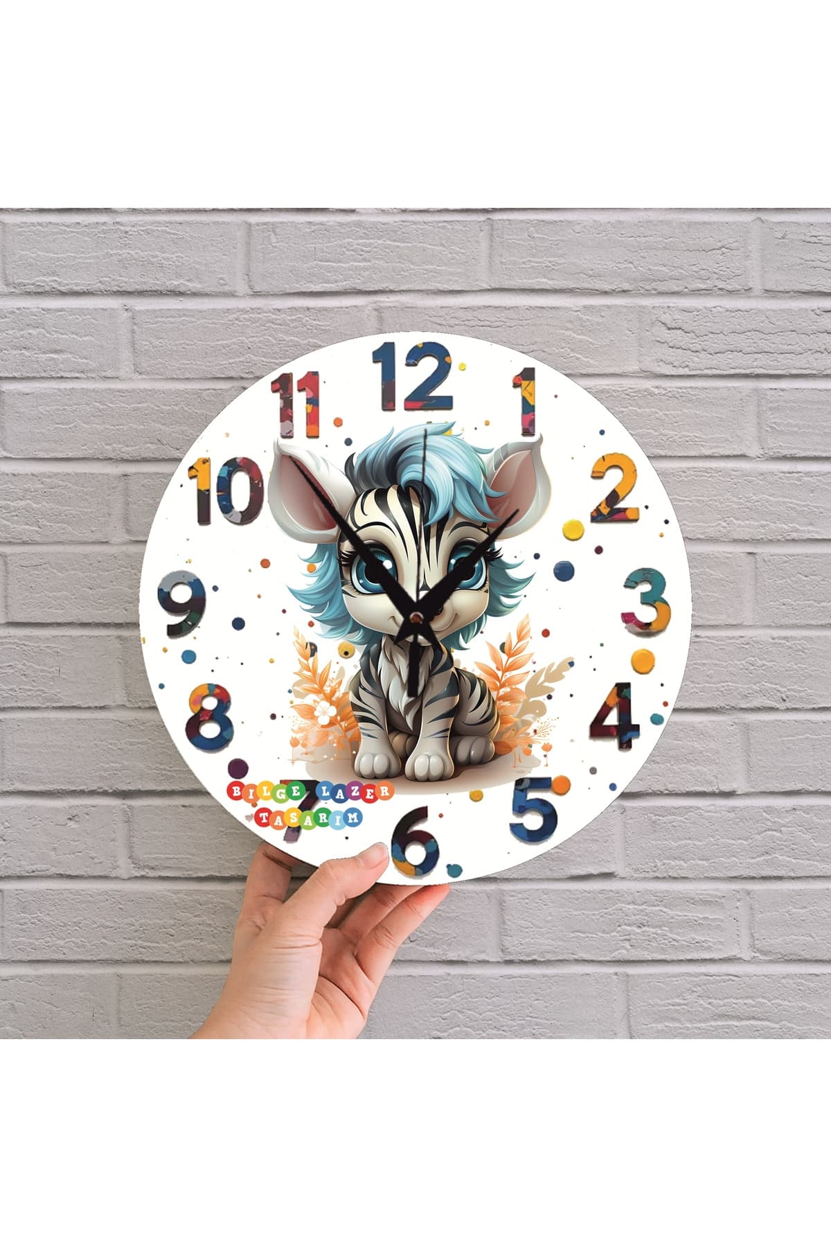 bilge Tasarım Çocuk Odası Duvar Saati 30 x 30 CM