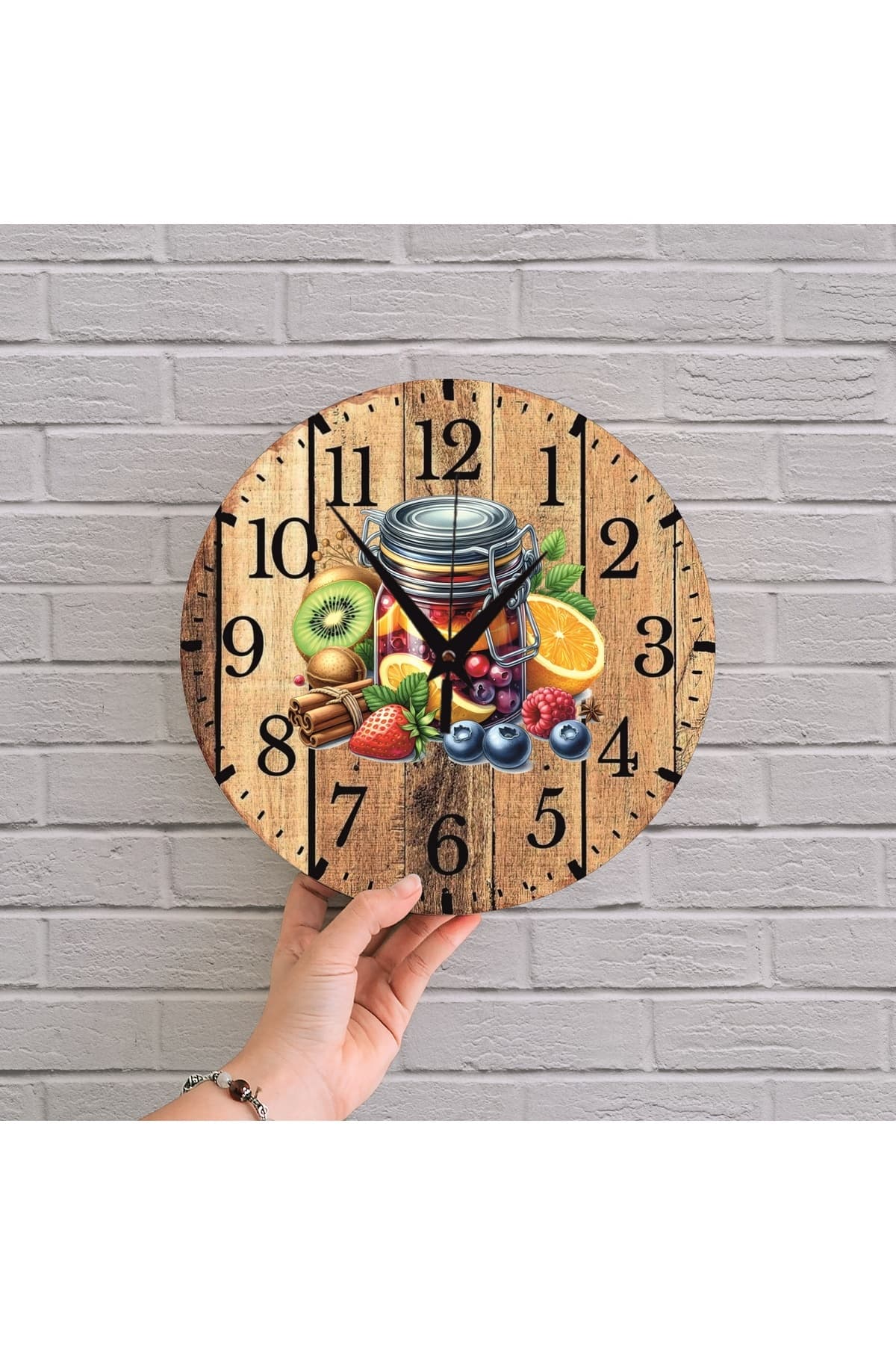 bilge Tasarım 2D GÖRÜNÜMLÜ MUTFAK Duvar Saati 35 x 35 CM