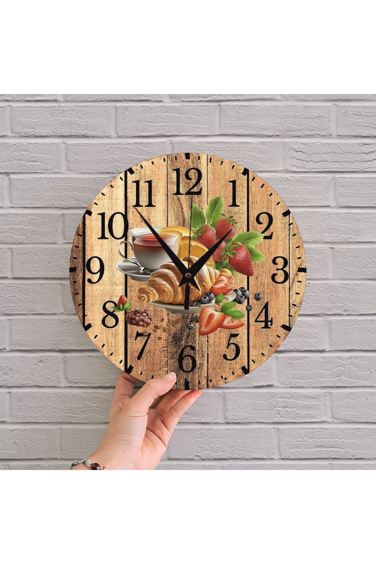 bilge Tasarım 2D GÖRÜNÜMLÜ MUTFAK Duvar Saati 35 x 35 CM