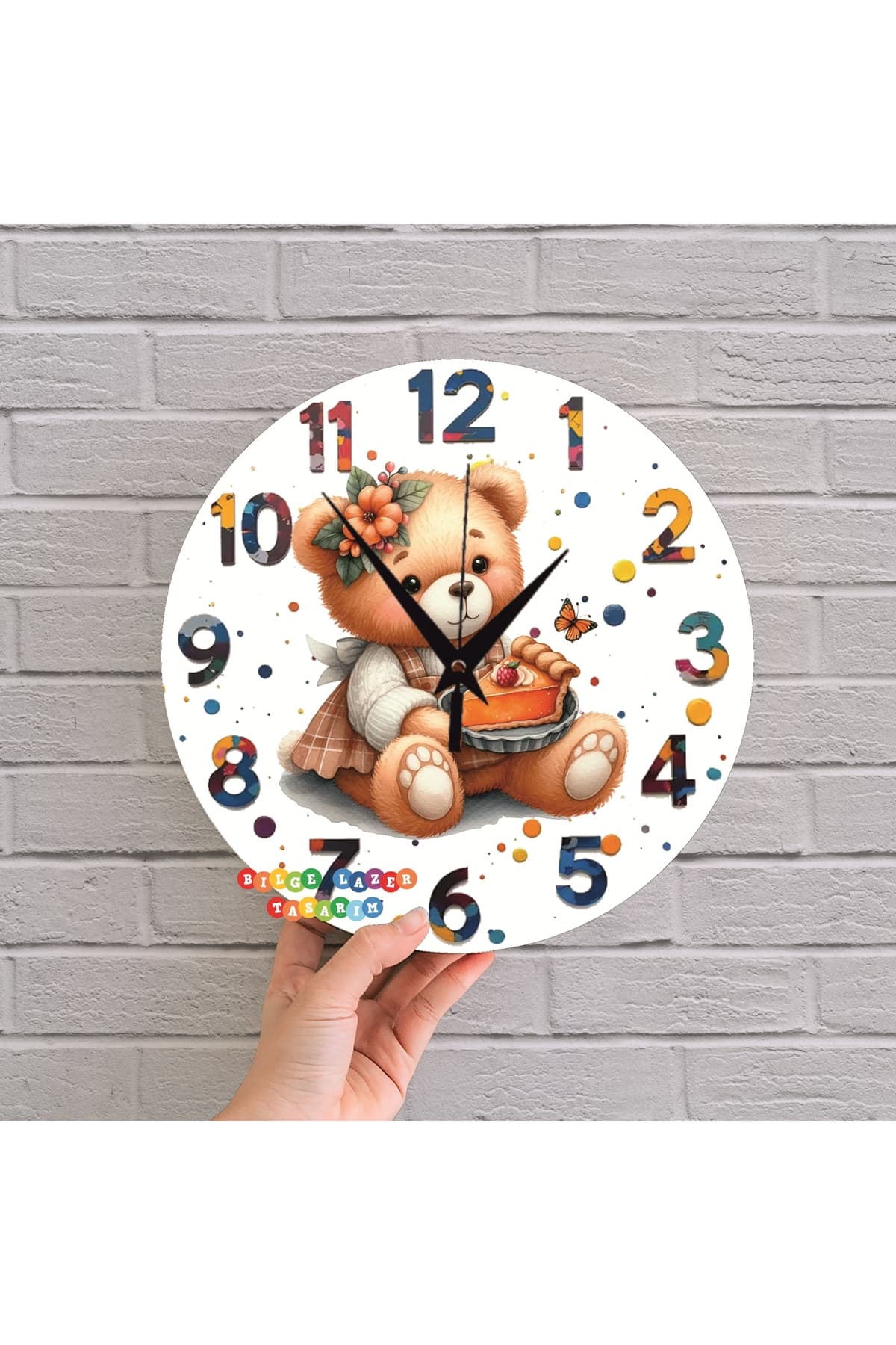 bilge Tasarım Çocuk Odası Duvar Saati 30 x 30 CM