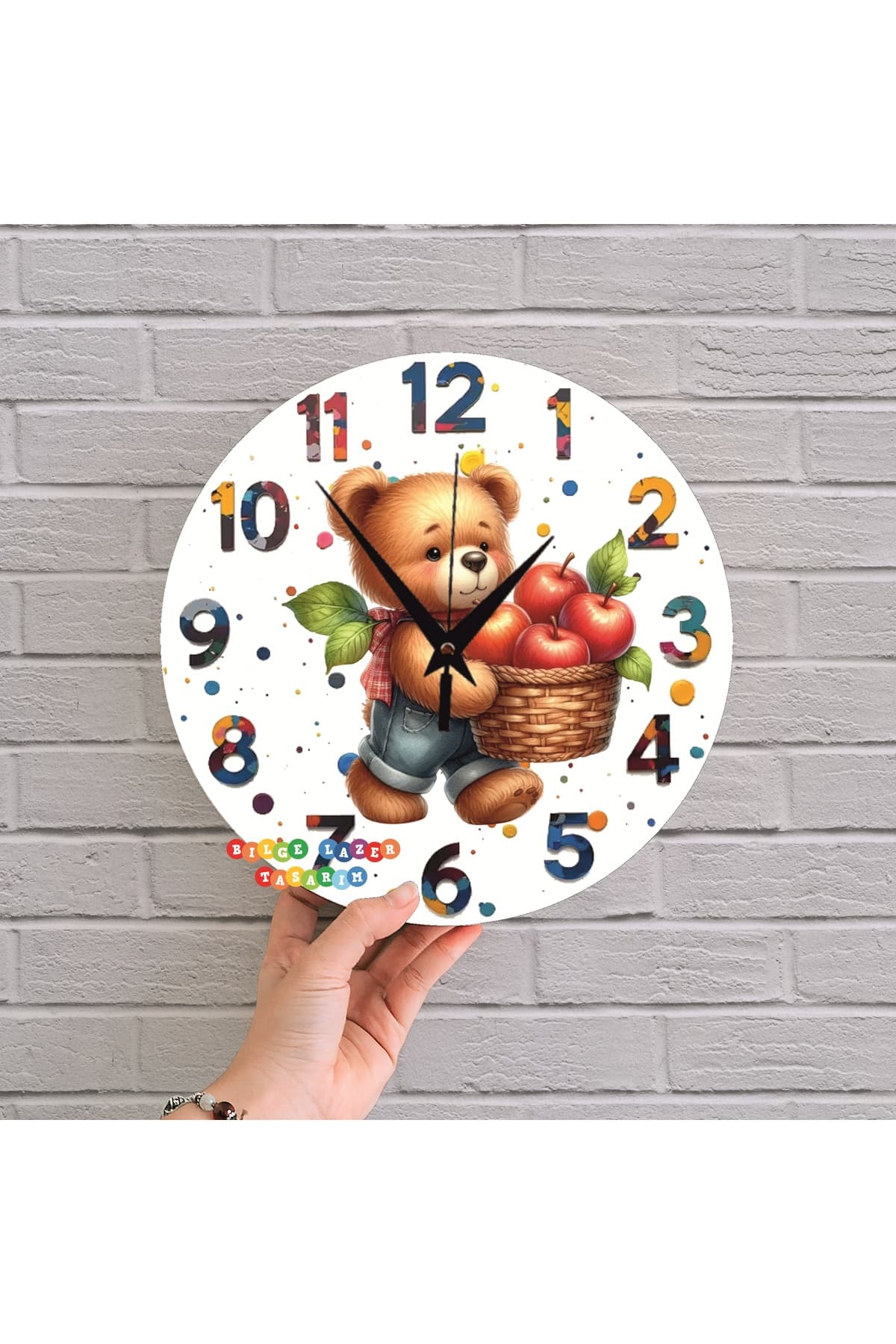 bilge Tasarım Çocuk Odası Duvar Saati 30 x 30 CM
