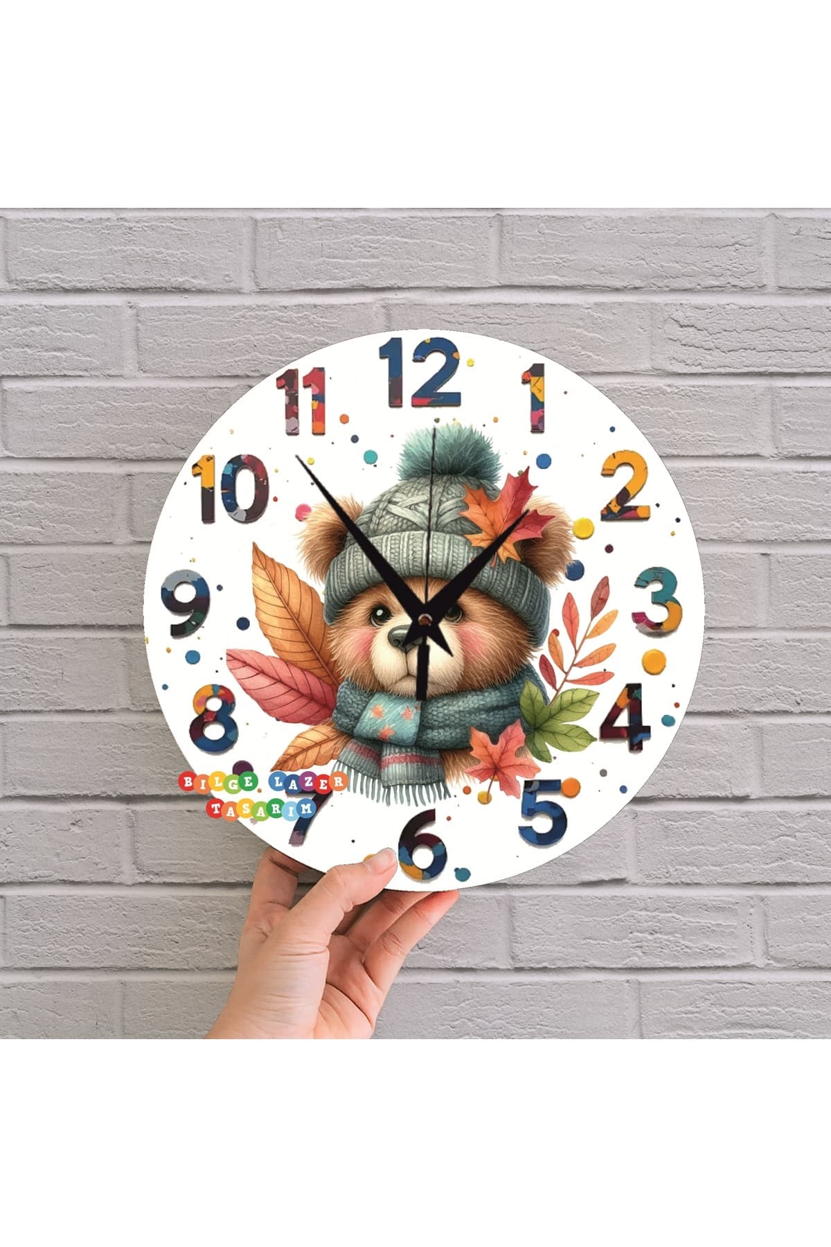 bilge Tasarım Çocuk Odası Duvar Saati 30 x 30 CM