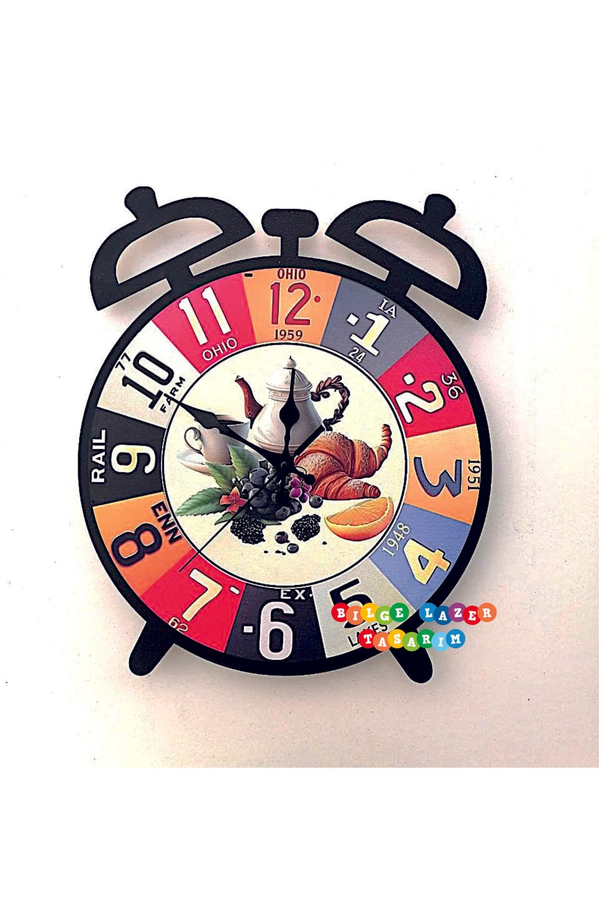 Bilge Ahşap RETRO TASARIM Dekoratif Mutfak Saati (kitchen)