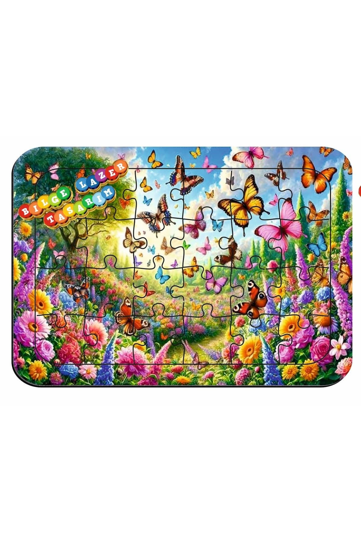 Çocuklar İçin Eğitici ve Öğretici Ahşap Renkli Puzzle ( 24 parçalı ) - Detay