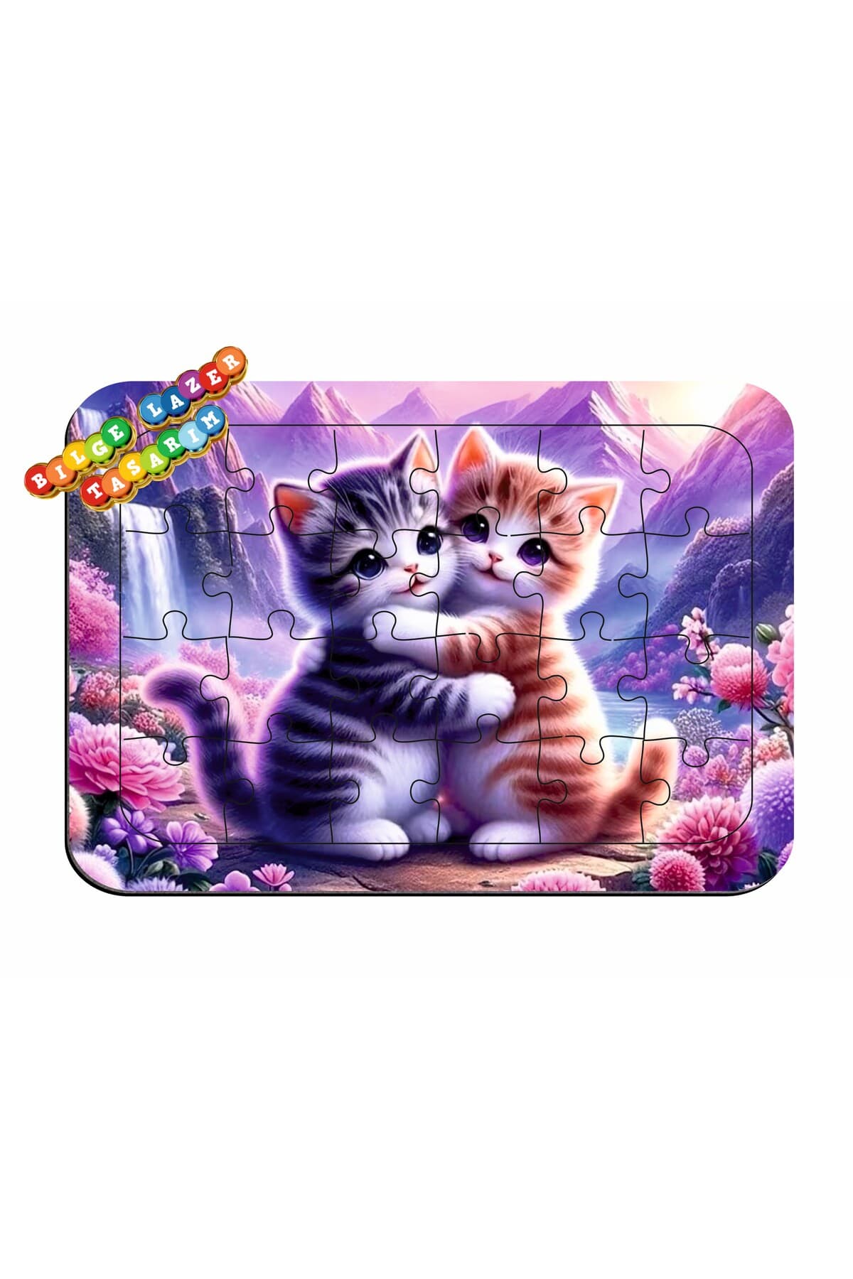 Çocuklar İçin Eğitici ve Öğretici Ahşap Renkli Puzzle ( 24 parçalı ) - Detay