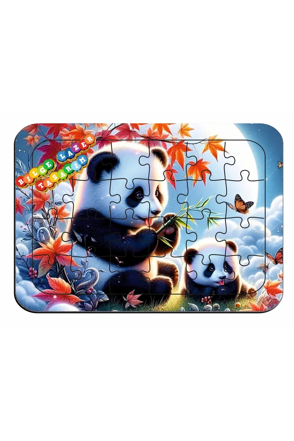 Çocuklar İçin Eğitici ve Öğretici Ahşap Renkli Puzzle ( 24 parçalı ) - Detay