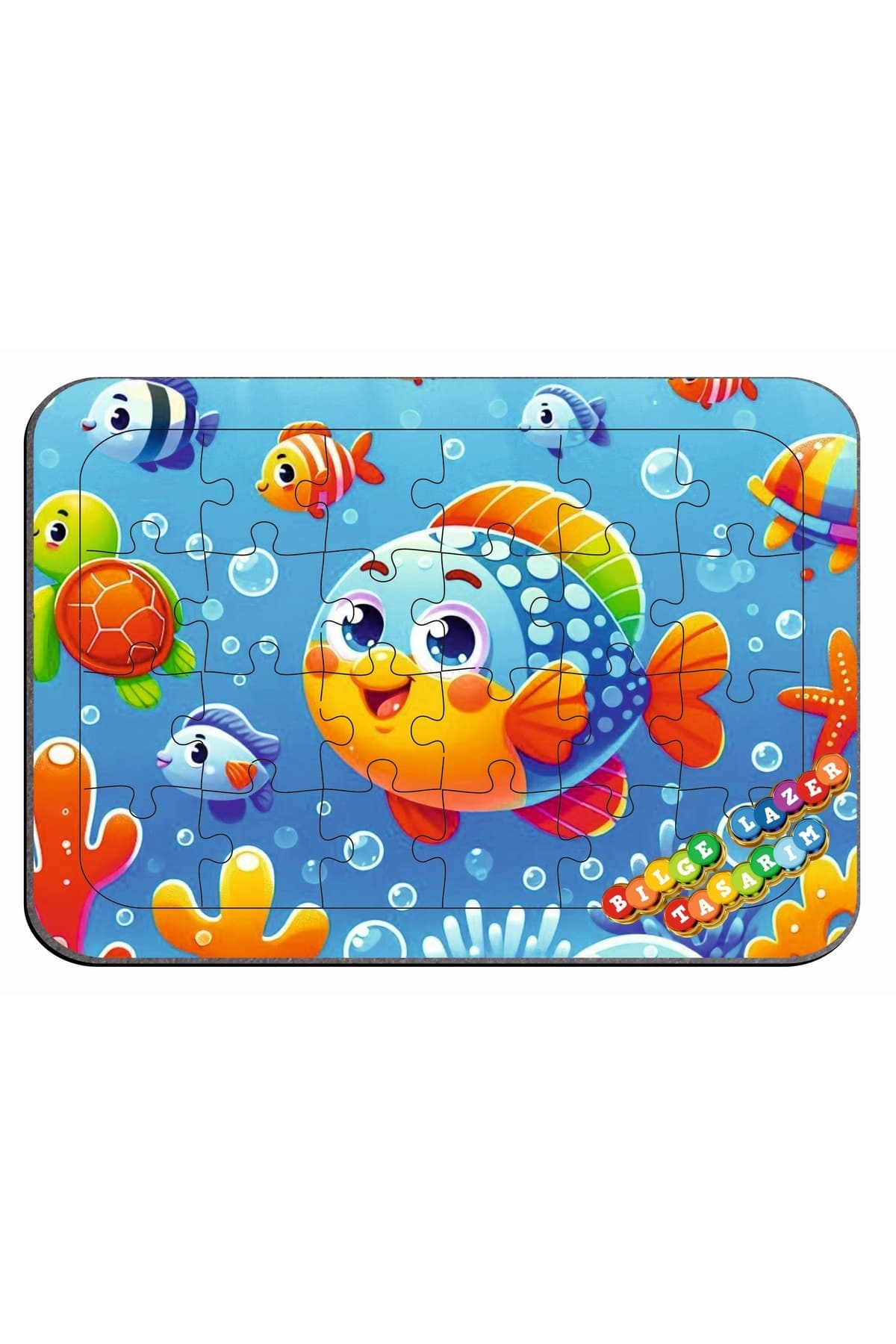 Çocuklar İçin Eğitici ve Öğretici Ahşap Renkli Puzzle ( 24 parçalı ) - Detay