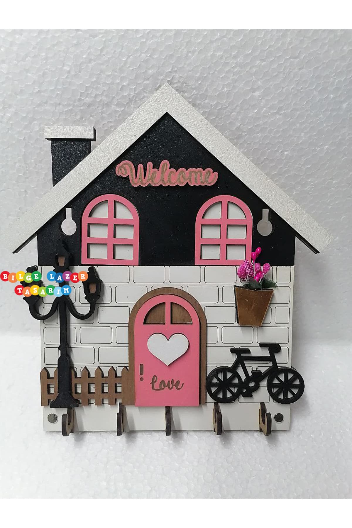 Duvar Askılı Anahtarlık Ev Hediyesi Dekoratif Anahtar Askısı 21 X 24 cm
