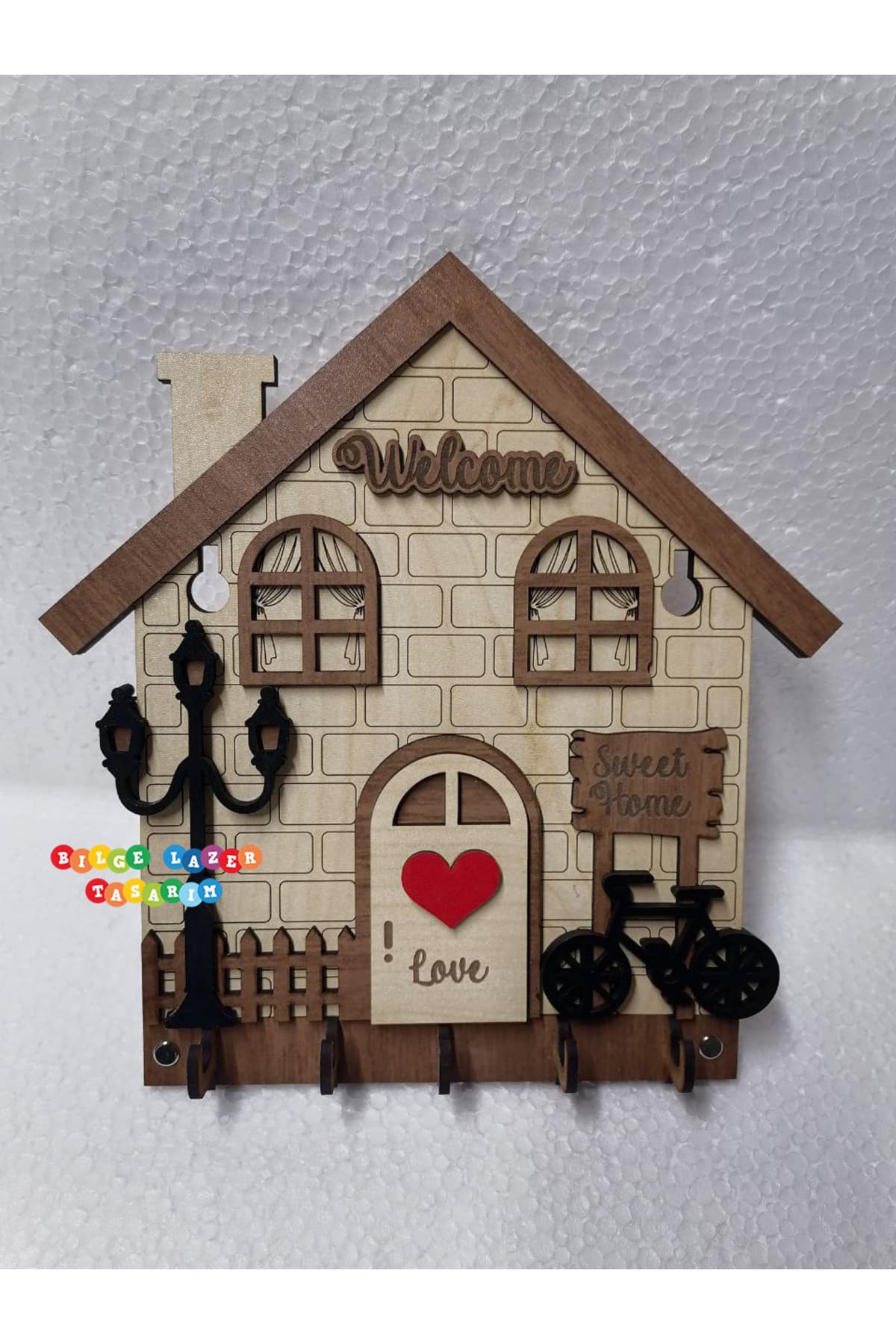 Duvar Askılı Anahtarlık Ev Hediyesi Dekoratif Anahtar Askısı 21 X 24 cm